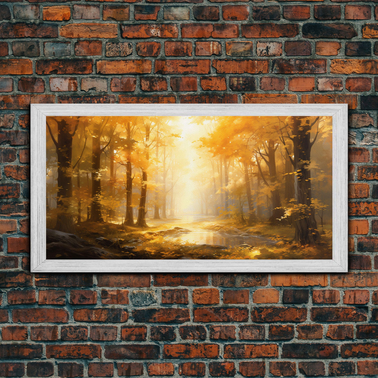 Fall Wall Decor, Forest Wall Art, Trees Art Print, Panoramic Art, Wall Art, Canvas Art, Landscape Art Print, Above Bed Décor, Farmhouse Art