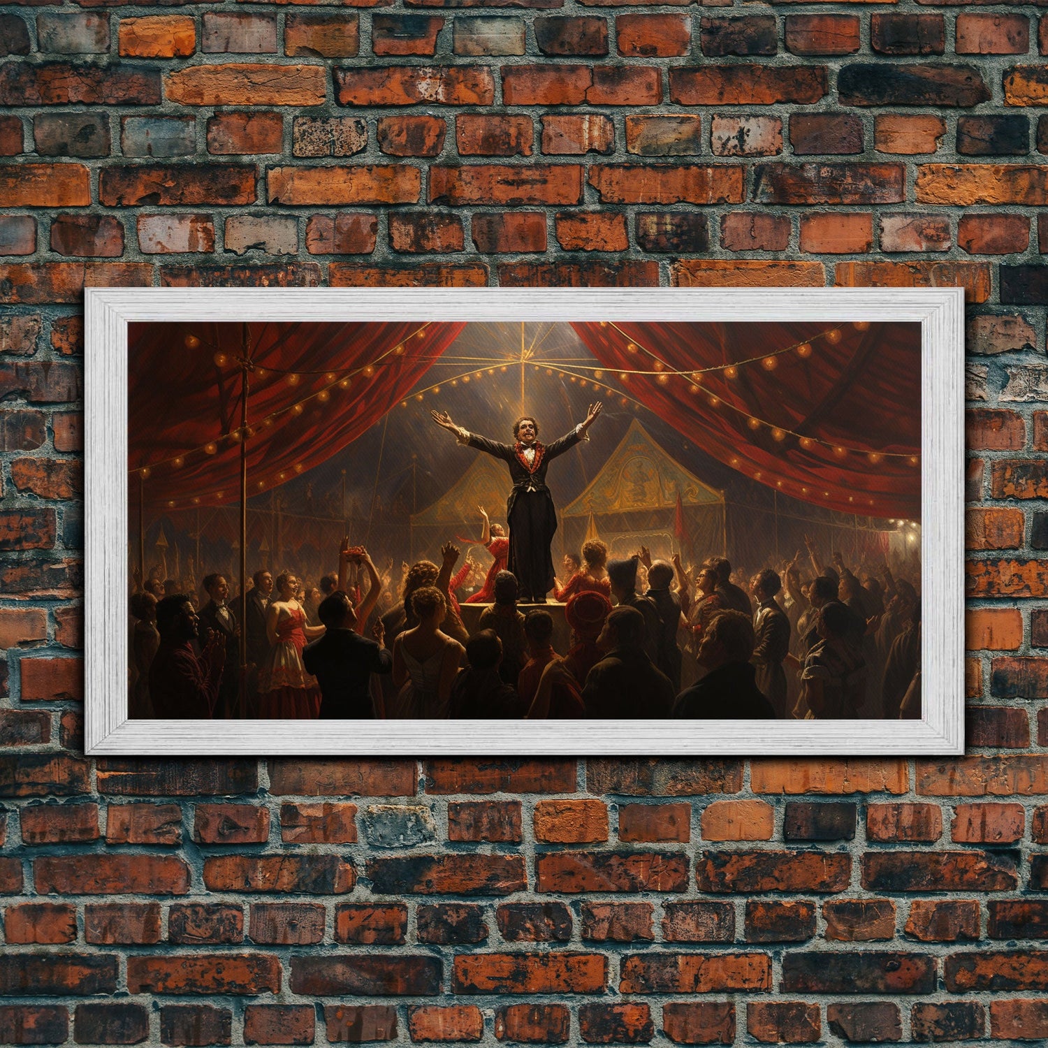 The Cursed Circus, Unique Halloween Art, Framed Canvas Print, Halloween Poster Art, Horror Prints