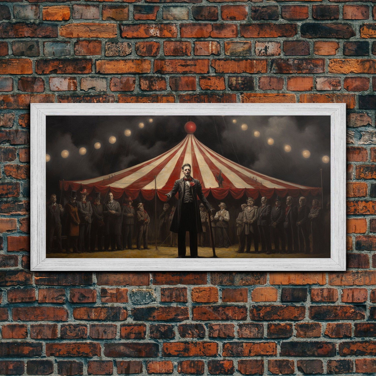 The Cursed Circus, Unique Halloween Art, Framed Canvas Print, Halloween Poster Art, Horror Prints, Victorian Oil Painting, Halloween Decor