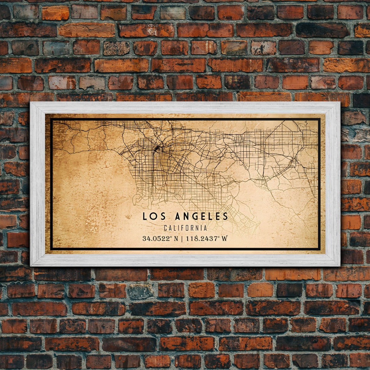 Los Angeles Vintage Map Print | Los Angeles Map | California Map Art | Los Angeles City Road Map Poster | Distressed / Retro LA Street Art