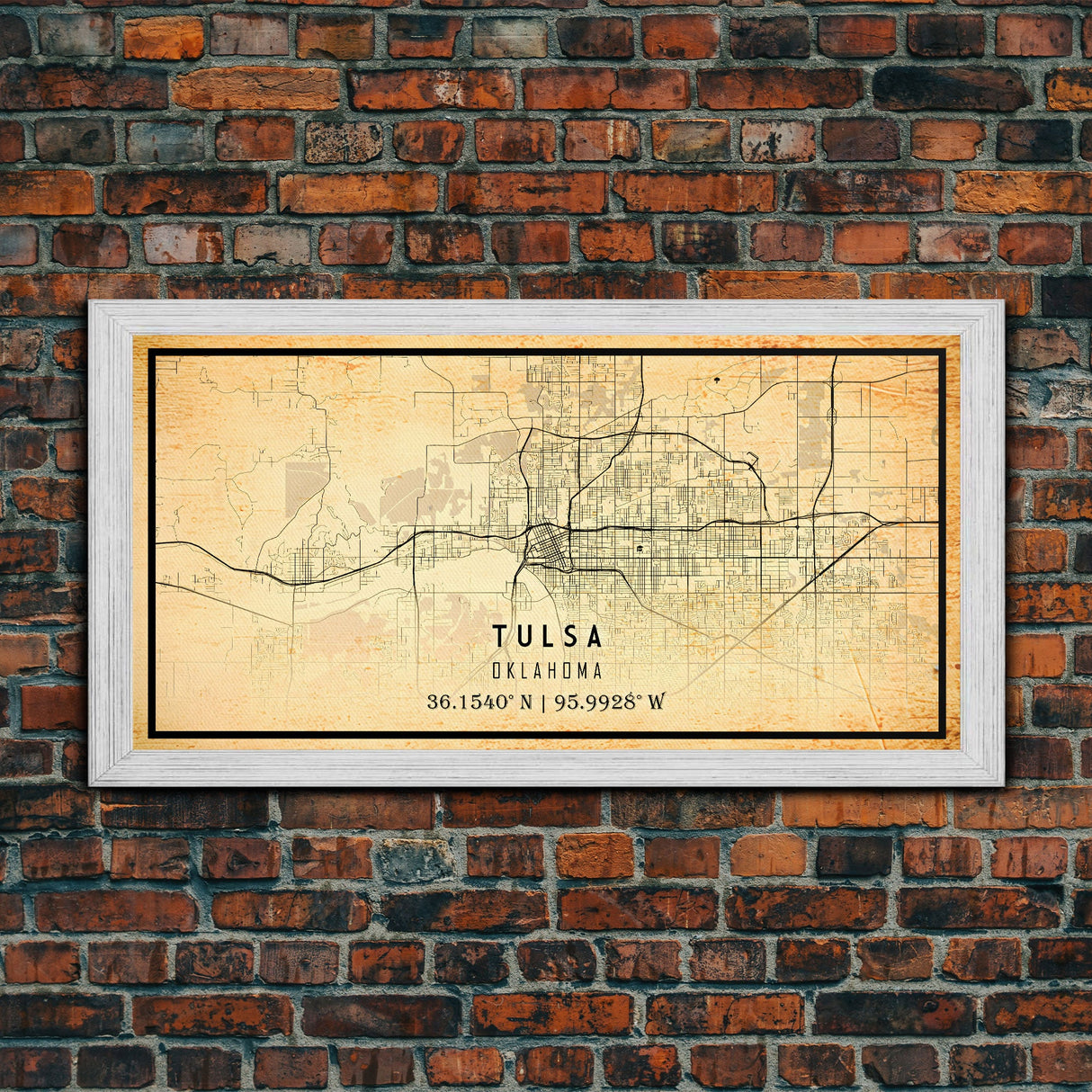 Tulsa Map Art - Oklahoma - Custom Tulsa City Streets Map Print - University of Tulsa - Home Office Decor Tulsa Map Decor Oklahoma Wall Art