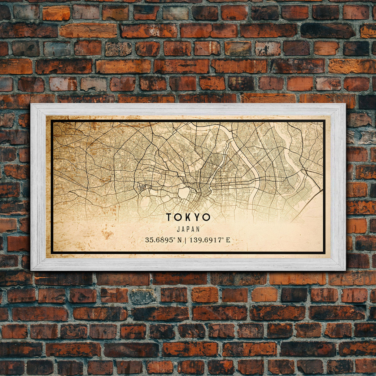 Tokyo Japan map print poster or framed canvas, Tokyo map print poster canvas, Tokyo Japan city map print poster canvas, Vintage Travel Art