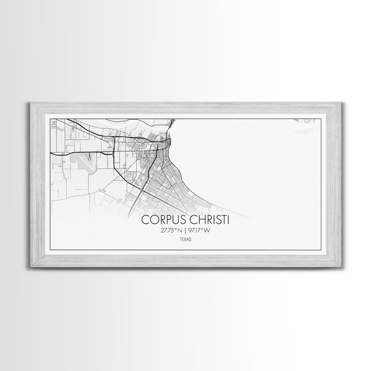 Corpus Christi Street Map, Texas Map, Map Print, Minimalist Art, Wall Art, Canvas Art, Homeschool Gifts, College Dorm Décor, Tiny Home Décor
