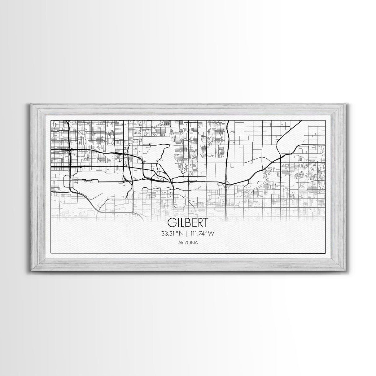 Gilbert City Map, Arizona Map, Map Art, Minimalist Art, Wall Art, Canvas Art, Lake House Décor, Ranch House Décor, Dorm Wall Décor, Home Art