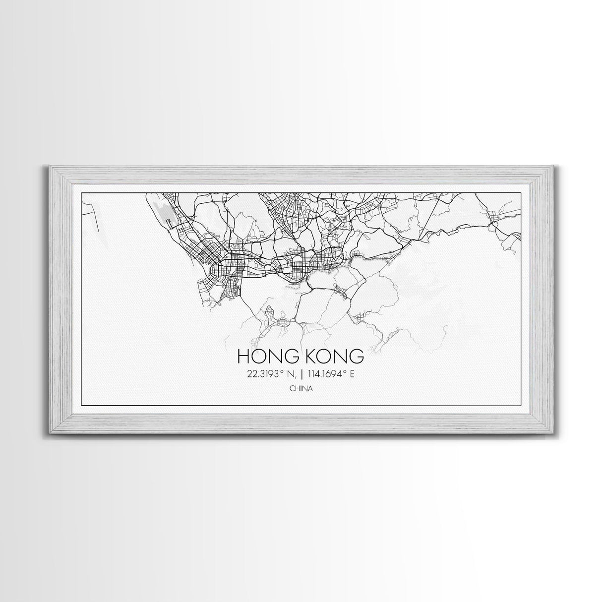 Hong Kong City Map, China Map, Map Art, Modern Art, Wall Art, Canvas Art, Asian Wall Art, Simple Wall Art, Wall Prints Trendy, Modern Gift