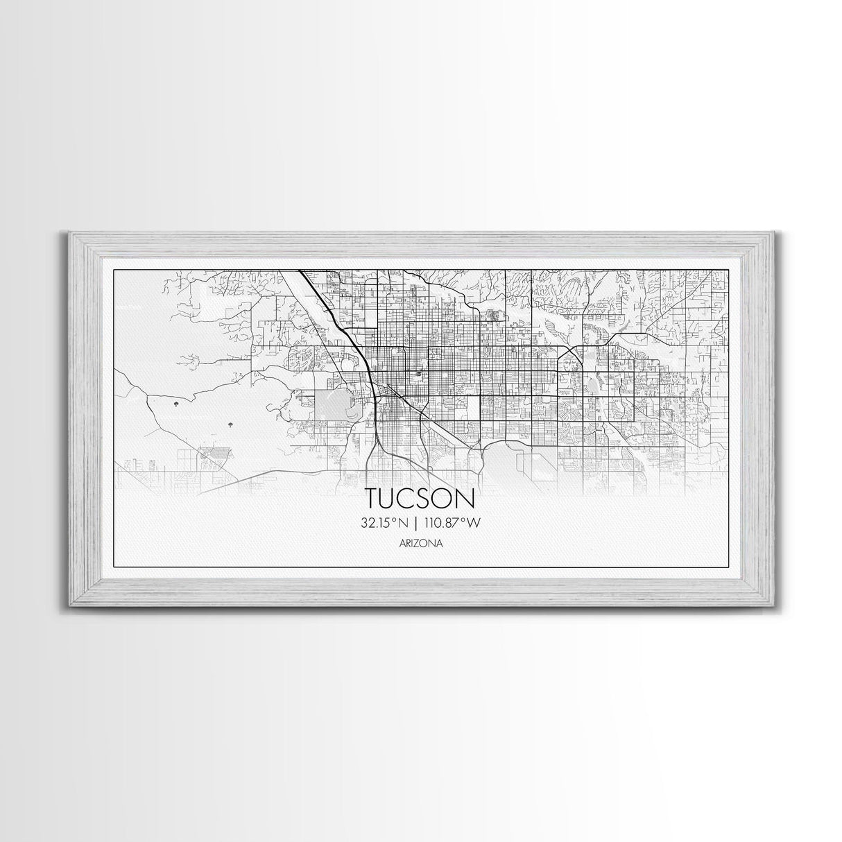 Tucson City Map, Arizona Art, Map Print, Modern Wall Art, Wall Art, Canvas Art, Bedroom Prints, Gift For Friend, Teen Boy Room Décor