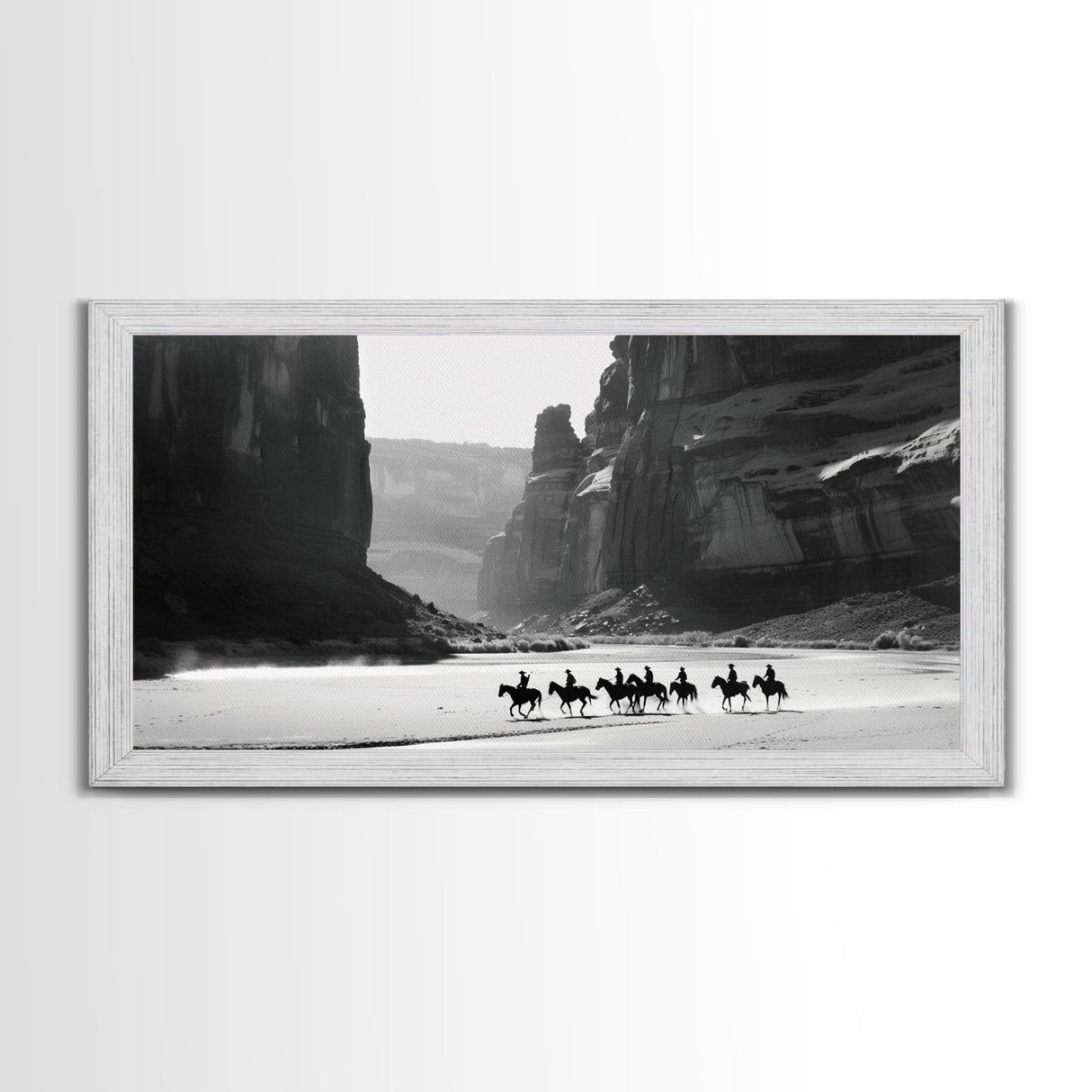 Horse Riders in Monument Valley, Stunning Framed Canvas Print for Living Room Wall Art, Bedroom Decor, Home Decor