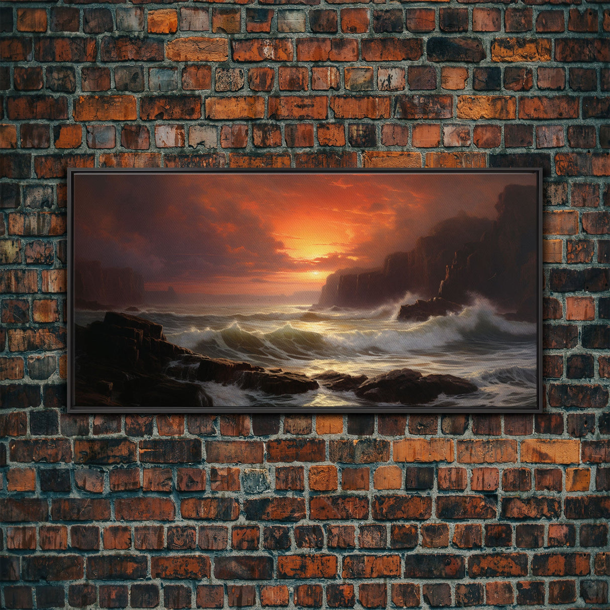Beautiful Seascape Painting Canvas Print, Landscape Oil Painting, Minimalist Modern Art, Canvas Painting, Framed Wall Art Print