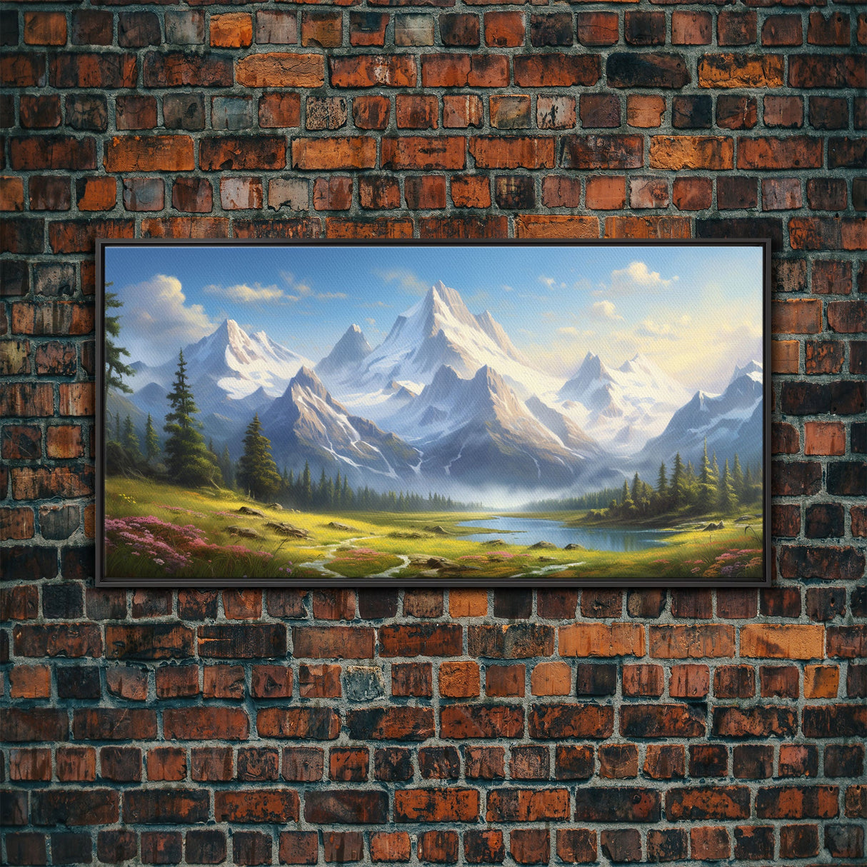 Mount Rainier, Gallery Wall Art, Framed Canvas Print, Original Oil Painting Reproduction Print, Landscape Art, Guest Room Decor