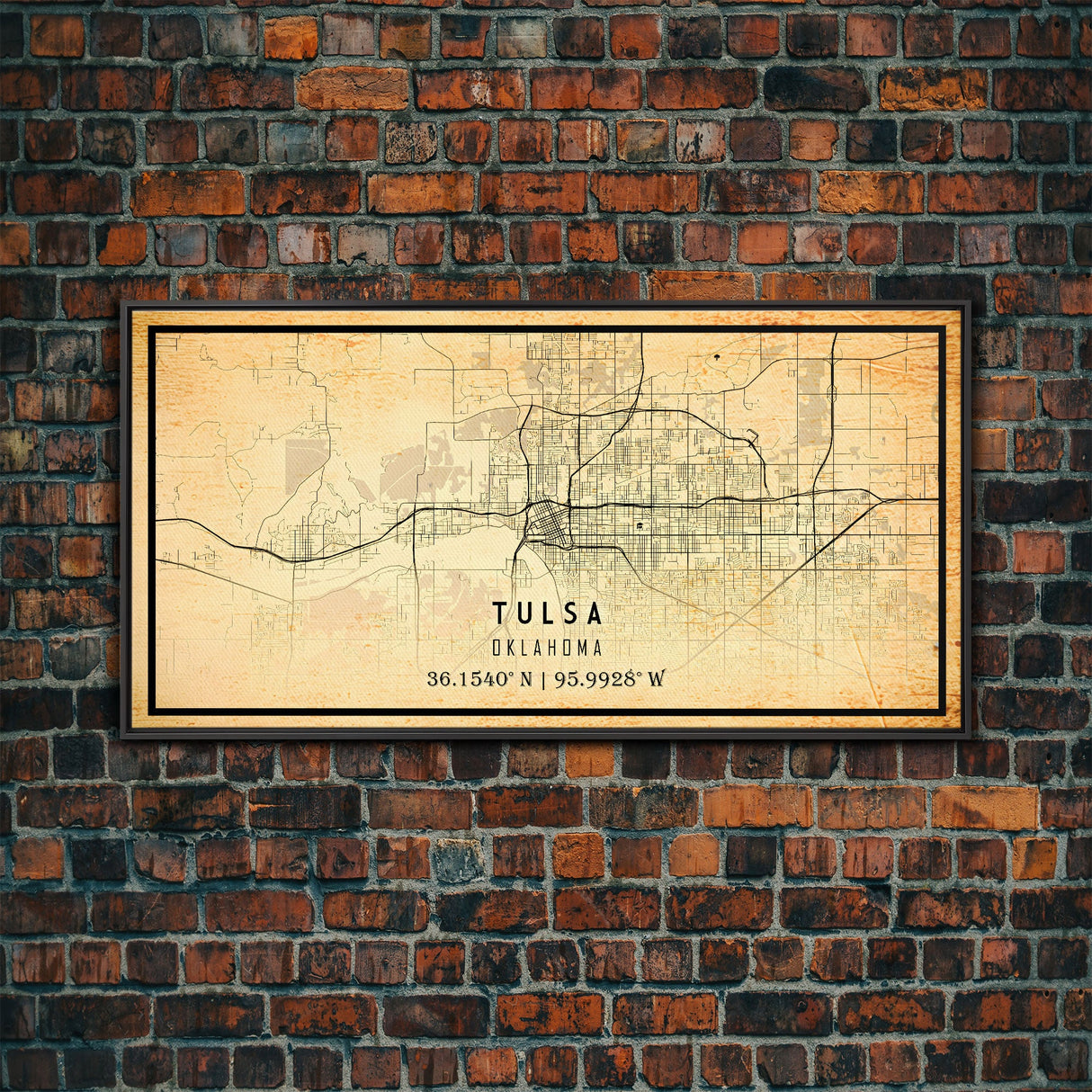 Tulsa Map Art - Oklahoma - Custom Tulsa City Streets Map Print - University of Tulsa - Home Office Decor Tulsa Map Decor Oklahoma Wall Art