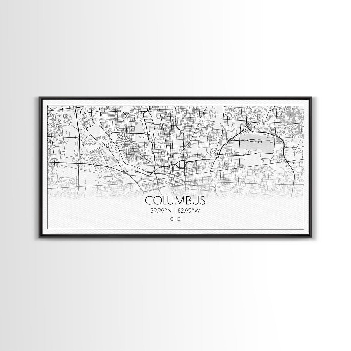 Columbus Street Map, Ohio Map, Map Print, Modern Art, Wall Art, Canvas Art, Cute Room Décor Aesthetic, Gift For Wife, Patriotic Décor