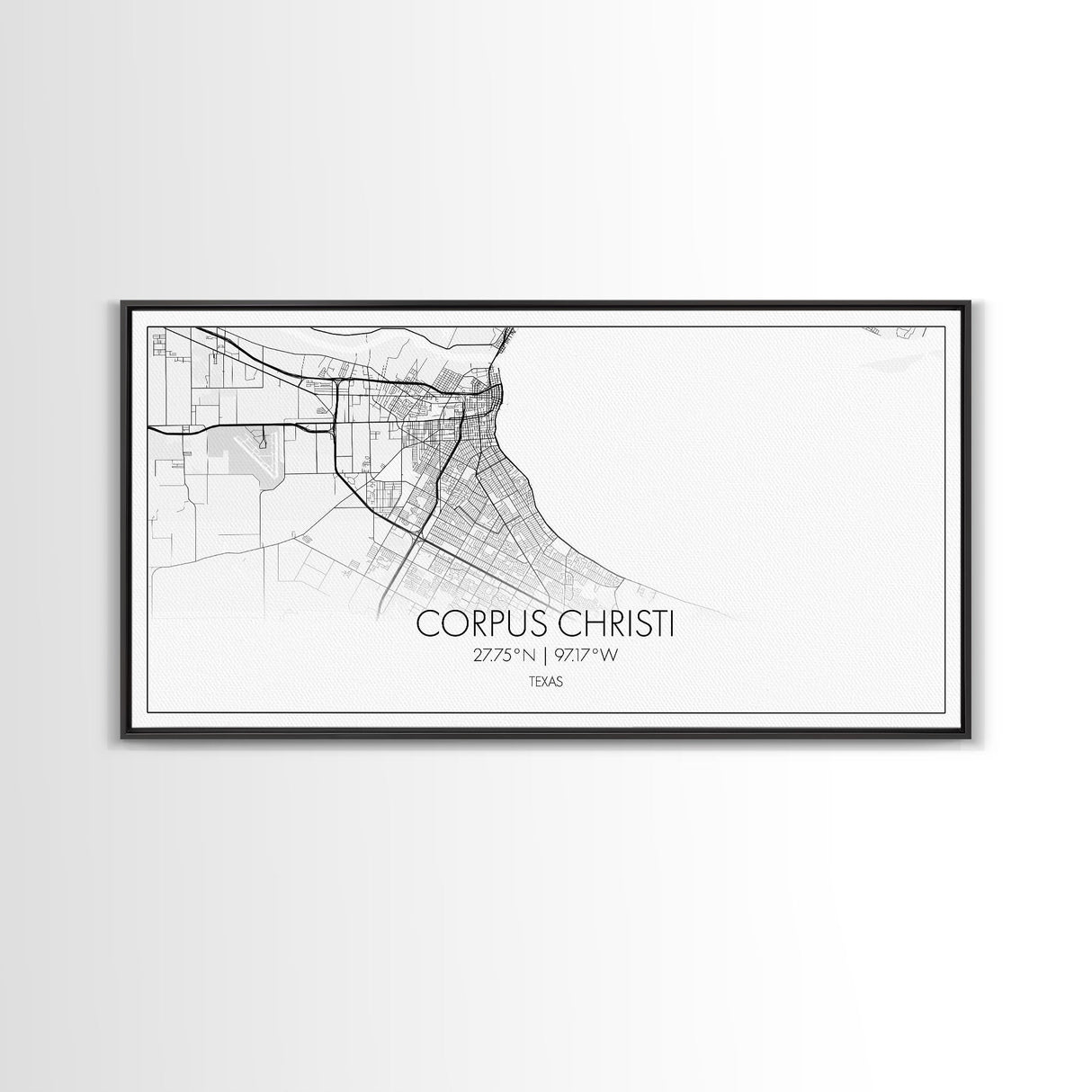 Corpus Christi Street Map, Texas Map, Map Print, Minimalist Art, Wall Art, Canvas Art, Homeschool Gifts, College Dorm Décor, Tiny Home Décor