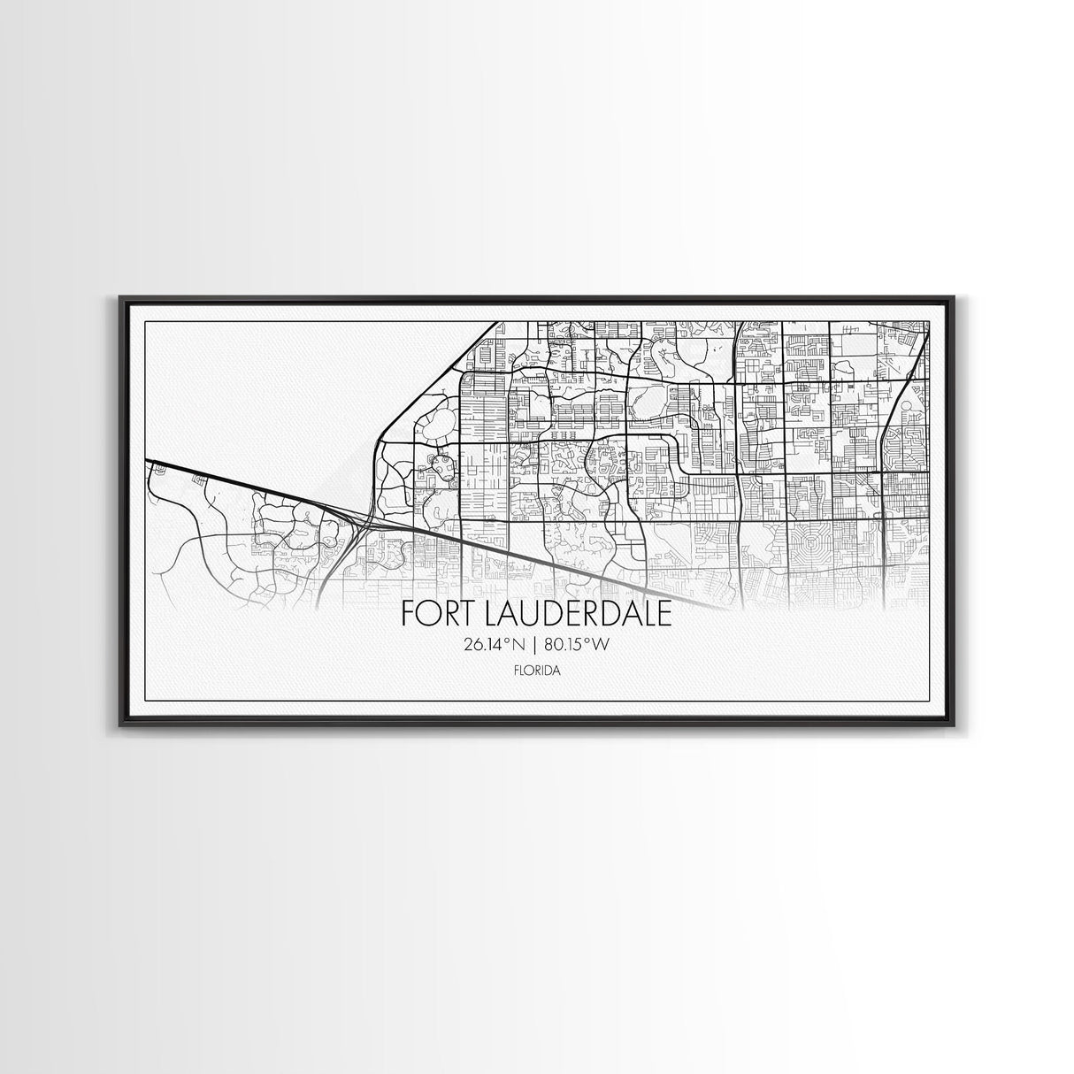 Fort Lauderdale Map, Florida Map, Map Art, Minimalist Art, Wall Art, Canvas Art, Gift For Newlyweds, Boys Room, Billiard Room Décor, Prints
