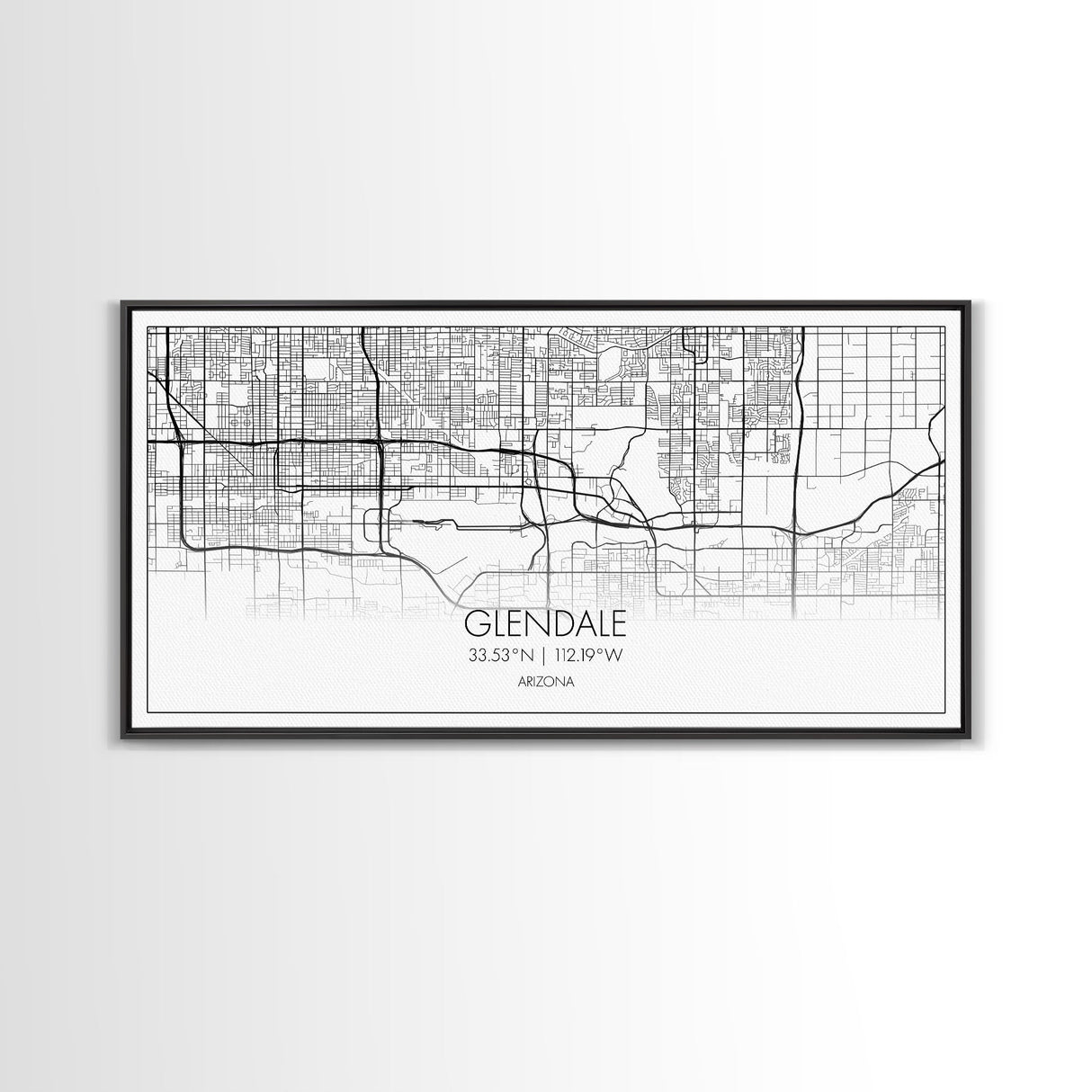 Glendale City Map, Arizona Map, Map Art, Minimalist Art, Wall Art, Canvas Art, Cabin Wall Décor, Entryway Décor, Room Décor, Gifts For Her