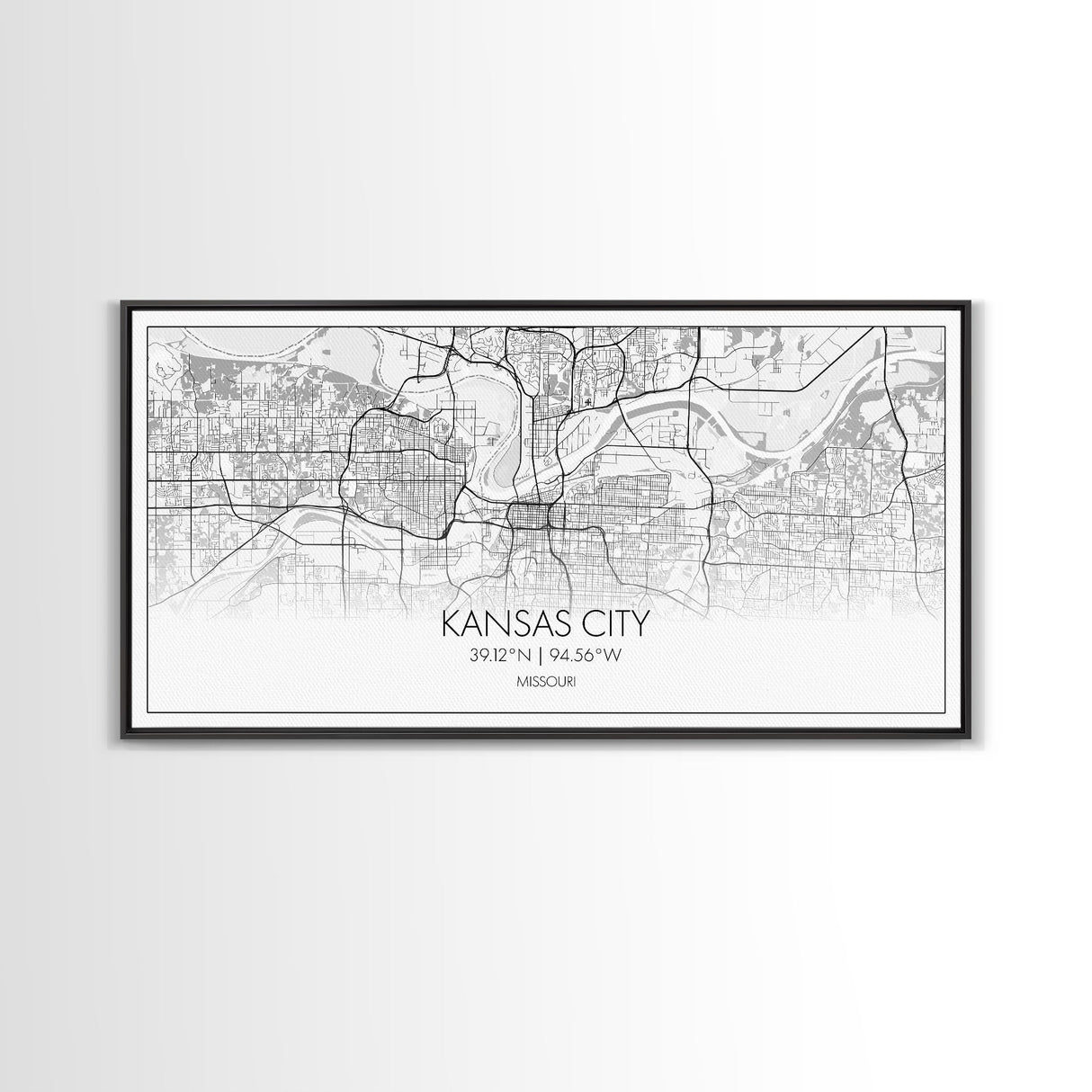 Kansas City Map, Missouri Map, Map Art, Modern Art, Wall Art, Canvas Art, Country Wall Art, Farmhouse Wall Décor, Gift For Couples, Room Art