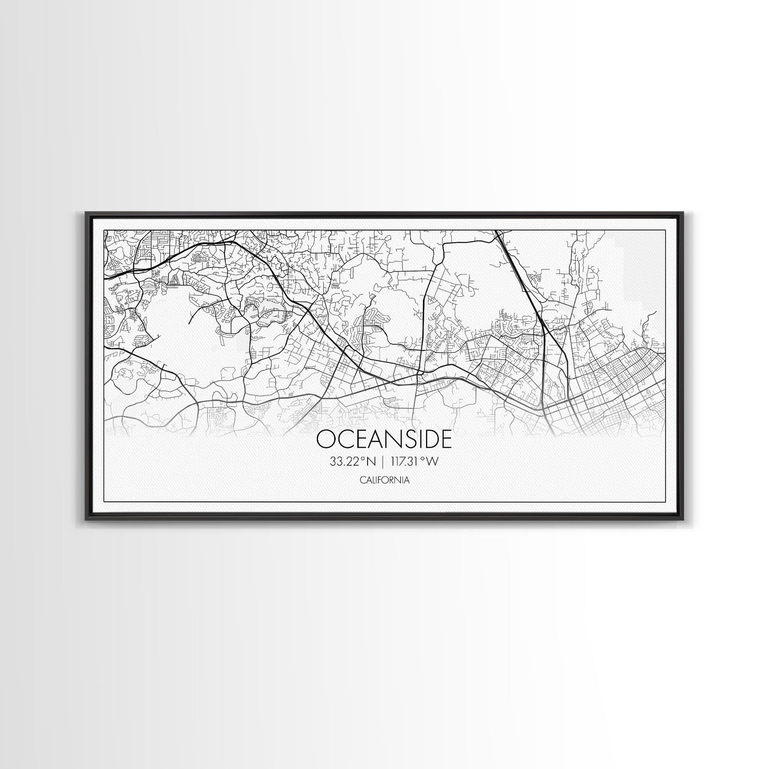 Oceanside City Map, California Art, Map Print, Minimalist Wall Art, Wall Art, Canvas Art, Beach House Wall Art, Landscape Wall Art, Prints