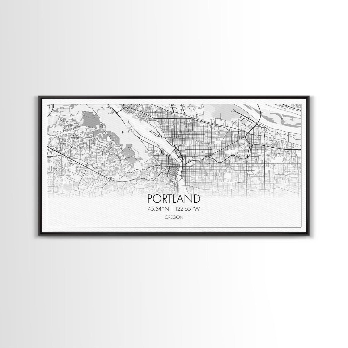 Portland City Map, Oregon Art, Map Print, Minimalist Wall Art, Wall Art, Canvas Art, New Home Gift, Gaming Wall Décor, Man Cave Art, Prints
