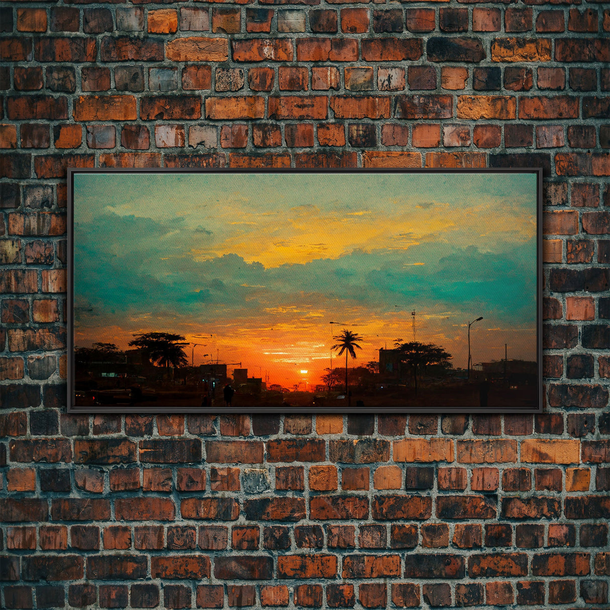 Cloudy sunset canvas print, sunset art, California Highway art, living room wall art, guest room wall art