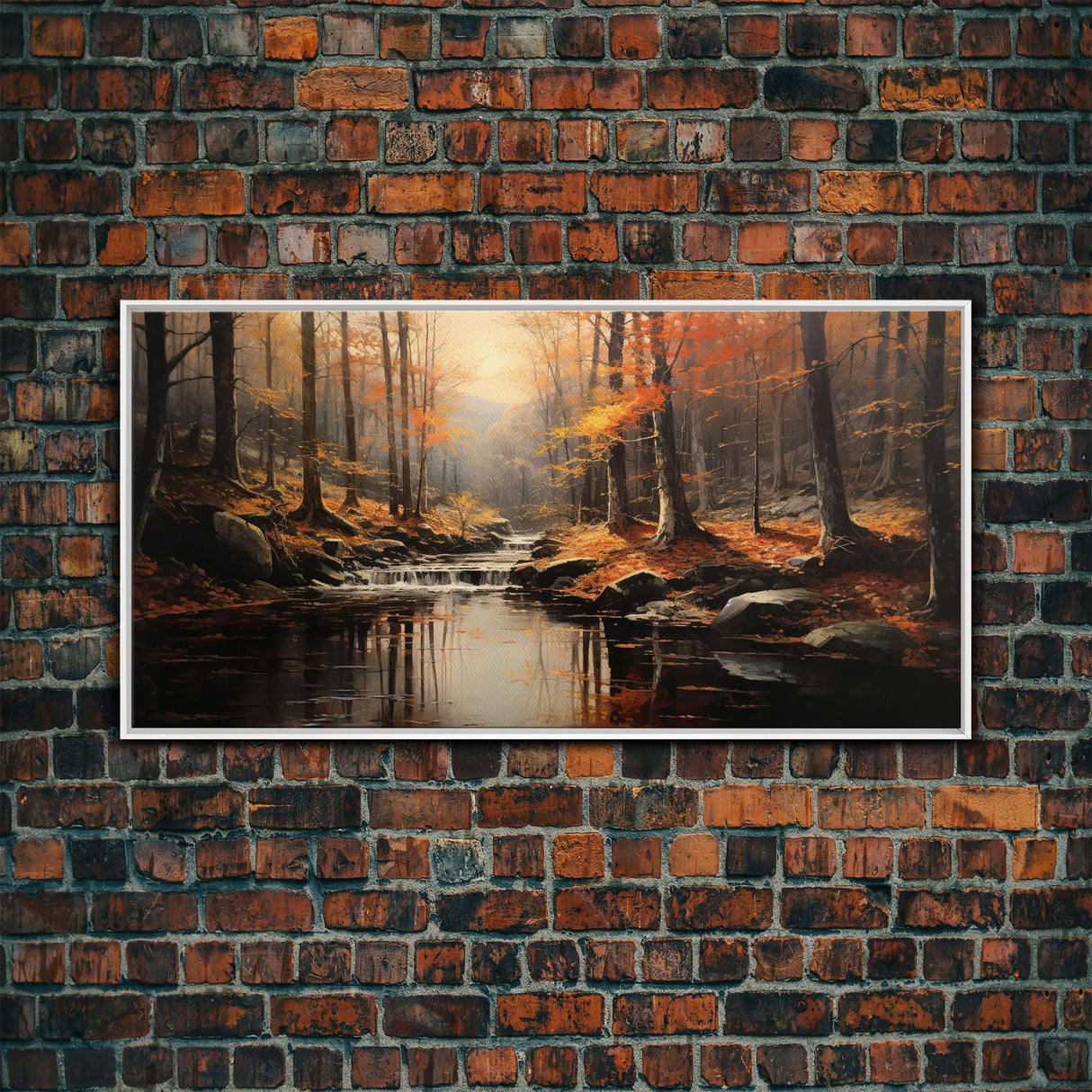 Fall Centerpiece Landscape Painting Canvas Print, Autumn Decor, Fall Centerpiece, Fall Home Decor, Fall Wall Decor, Fall Home Decor
