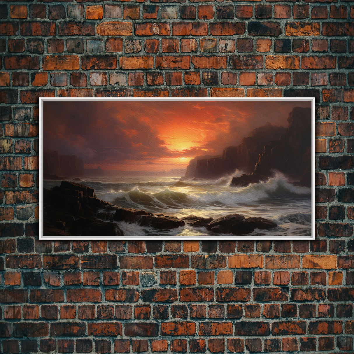Beautiful Seascape Painting Canvas Print, Landscape Oil Painting, Minimalist Modern Art, Canvas Painting, Framed Wall Art Print