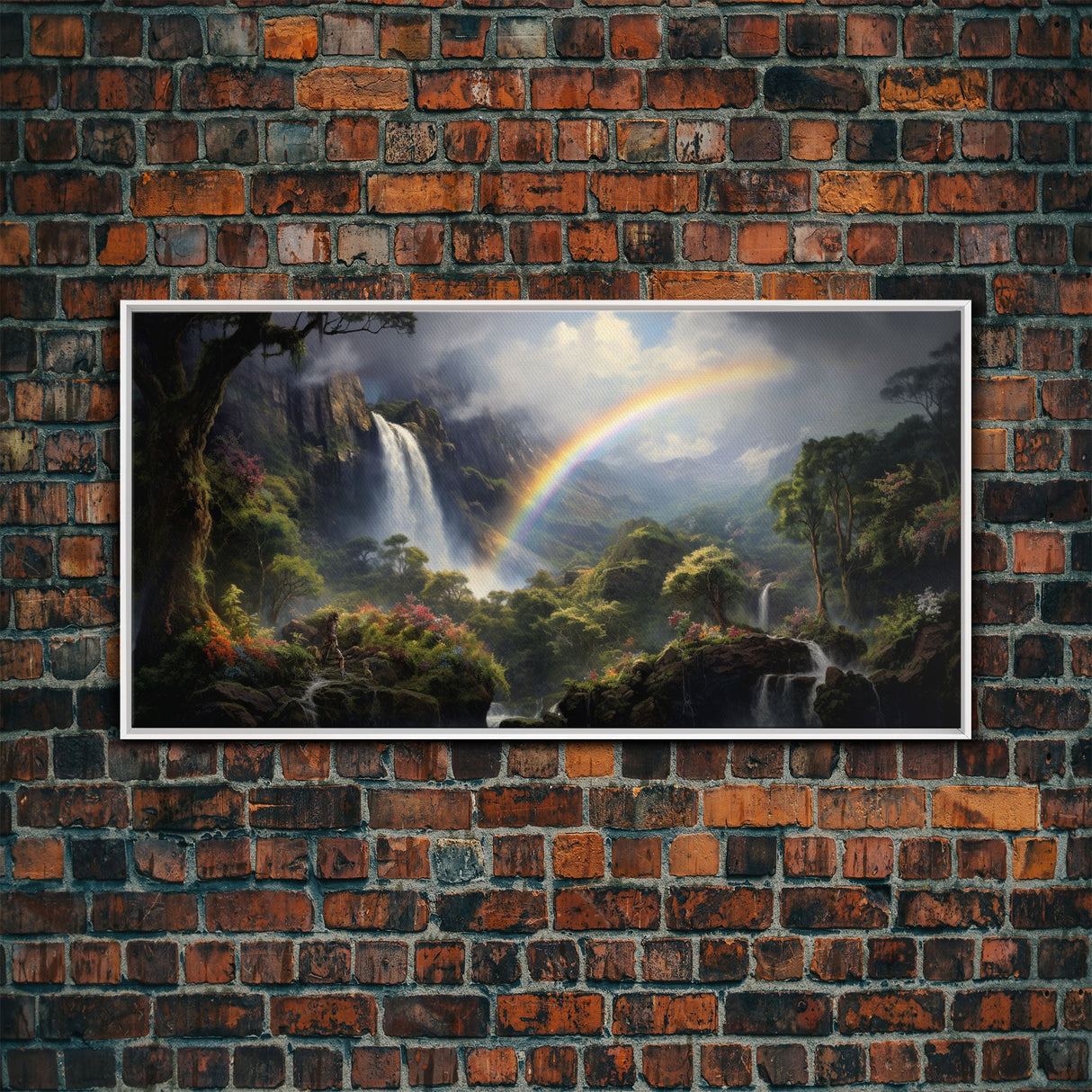 Tropical Wall Art, Framed Canvas Print, Hawaii Art, Tropical Art Print, Tropical Decor, Island Vibes, Rainbow Art, Colorful Art, Caribbean