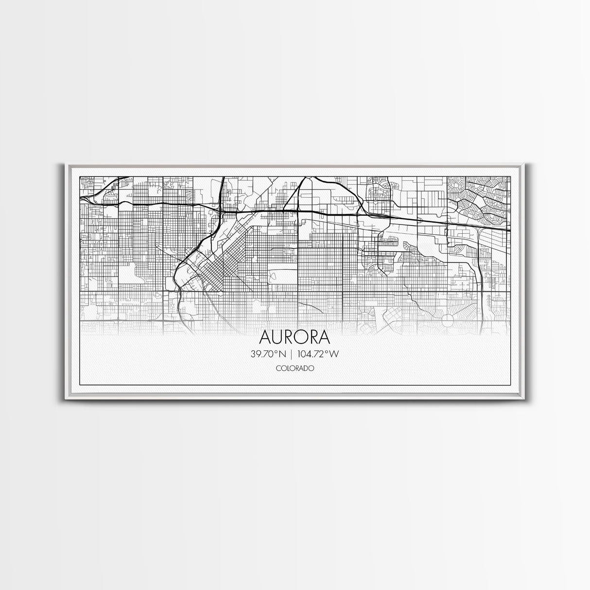 Aurora Street Map, Colorado Map, Map Print, Modern Art, Wall Art, Canvas Print, College Apartment, Colorado Wall Art, Mom Birthday Gift