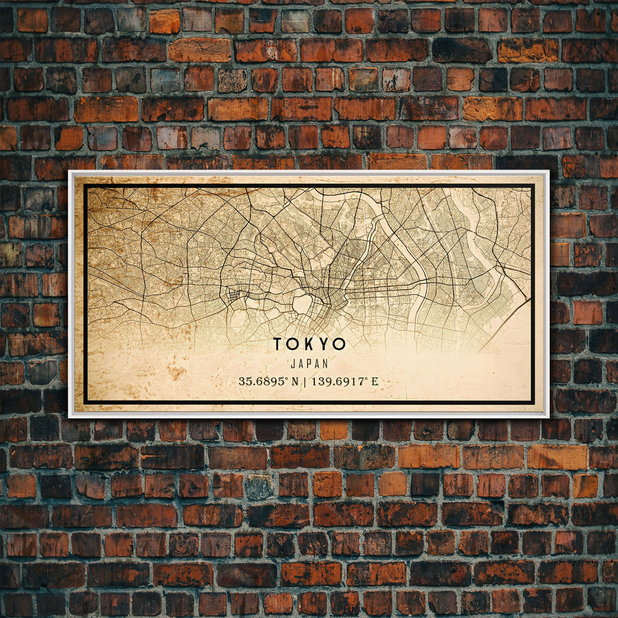 Tokyo Japan map print poster or framed canvas, Tokyo map print poster canvas, Tokyo Japan city map print poster canvas, Vintage Travel Art