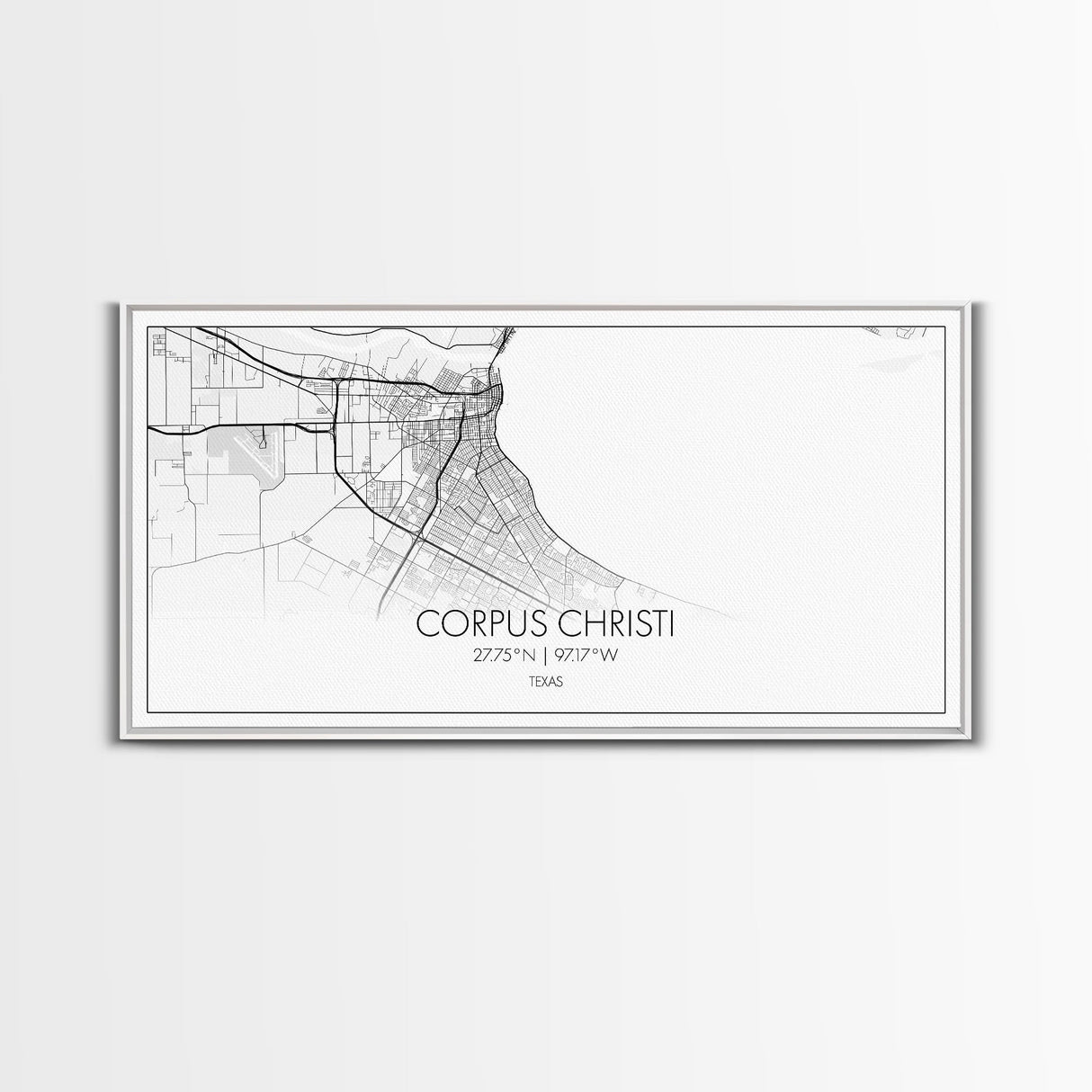 Corpus Christi Street Map, Texas Map, Map Print, Minimalist Art, Wall Art, Canvas Art, Homeschool Gifts, College Dorm Décor, Tiny Home Décor