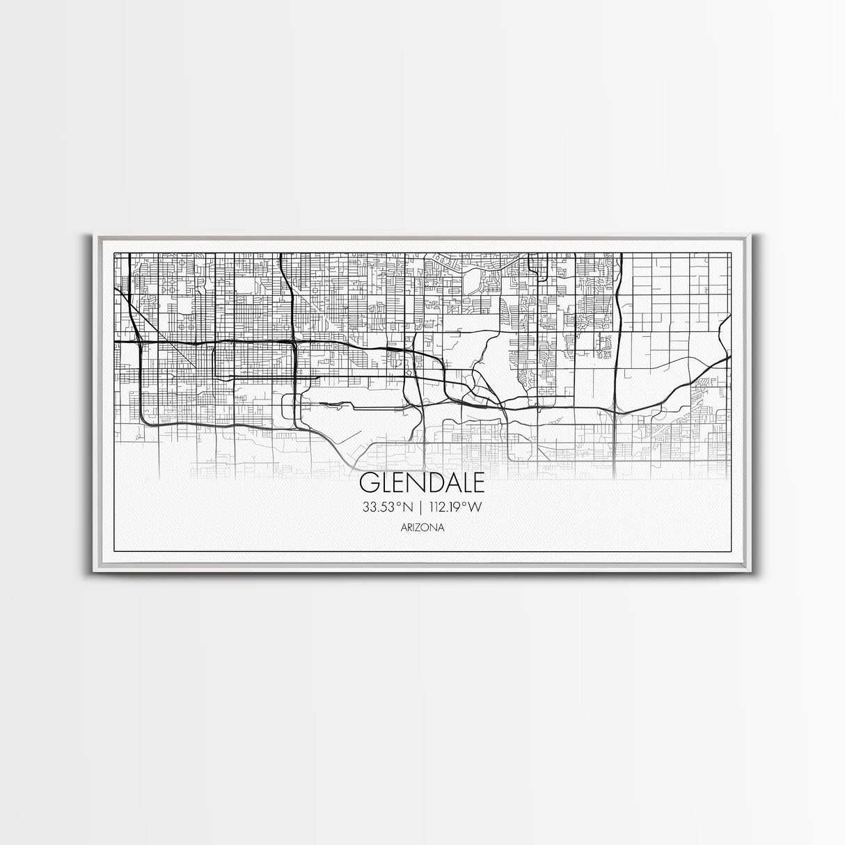Glendale City Map, Arizona Map, Map Art, Minimalist Art, Wall Art, Canvas Art, Cabin Wall Décor, Entryway Décor, Room Décor, Gifts For Her