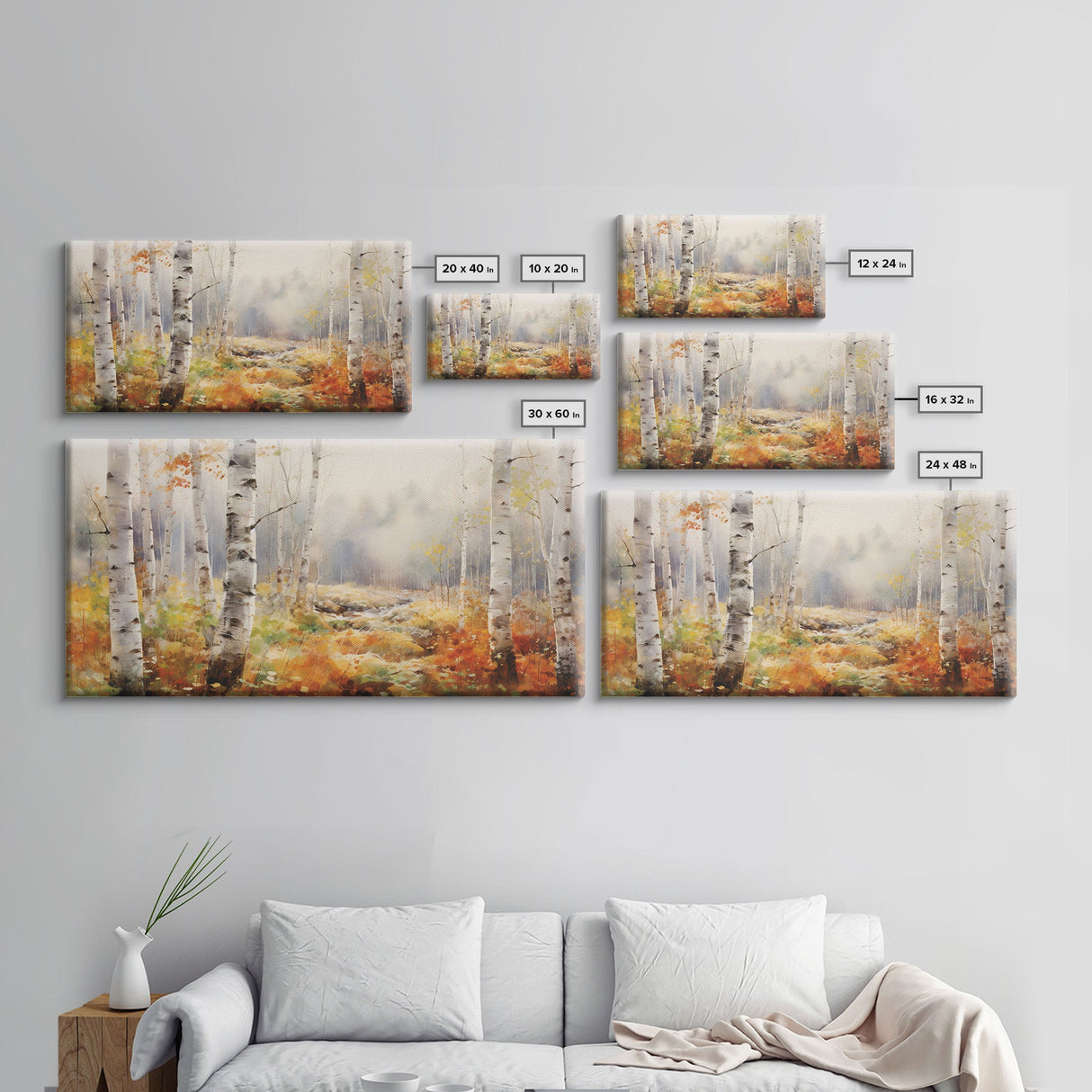 Tree Wall Art, Forest Wall Art, Fall Wall Art, Panoramic Art, Wall Art, Canvas Art, Landscape Art, Landscape Print, Country Home Decor