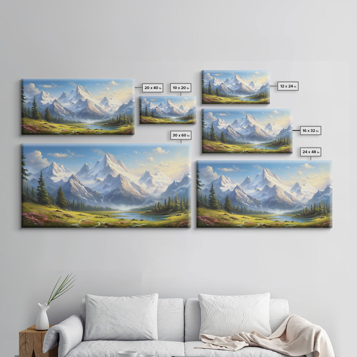 Mount Rainier, Gallery Wall Art, Framed Canvas Print, Original Oil Painting Reproduction Print, Landscape Art, Guest Room Decor