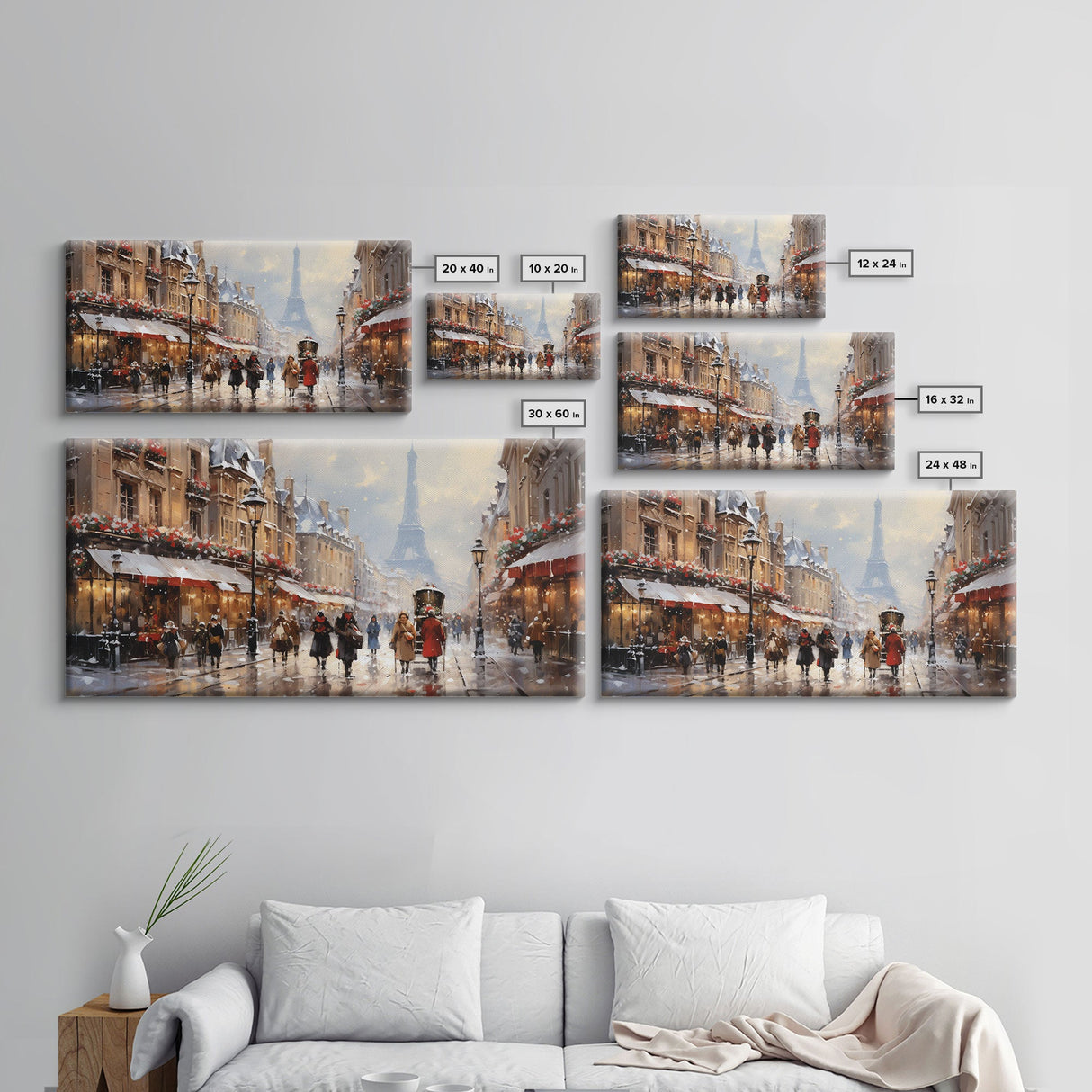 Winter Wonderland - Paris In The Snow at Christmas Time - Framed Canvas Print - Christmas Decor