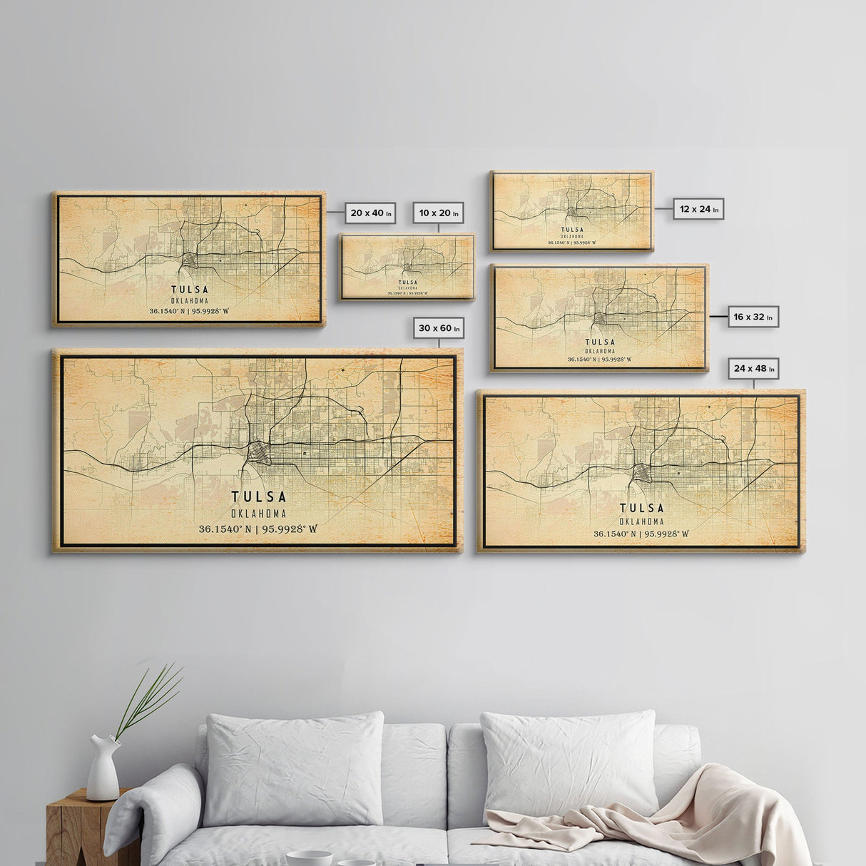 Tulsa Map Art - Oklahoma - Custom Tulsa City Streets Map Print - University of Tulsa - Home Office Decor Tulsa Map Decor Oklahoma Wall Art