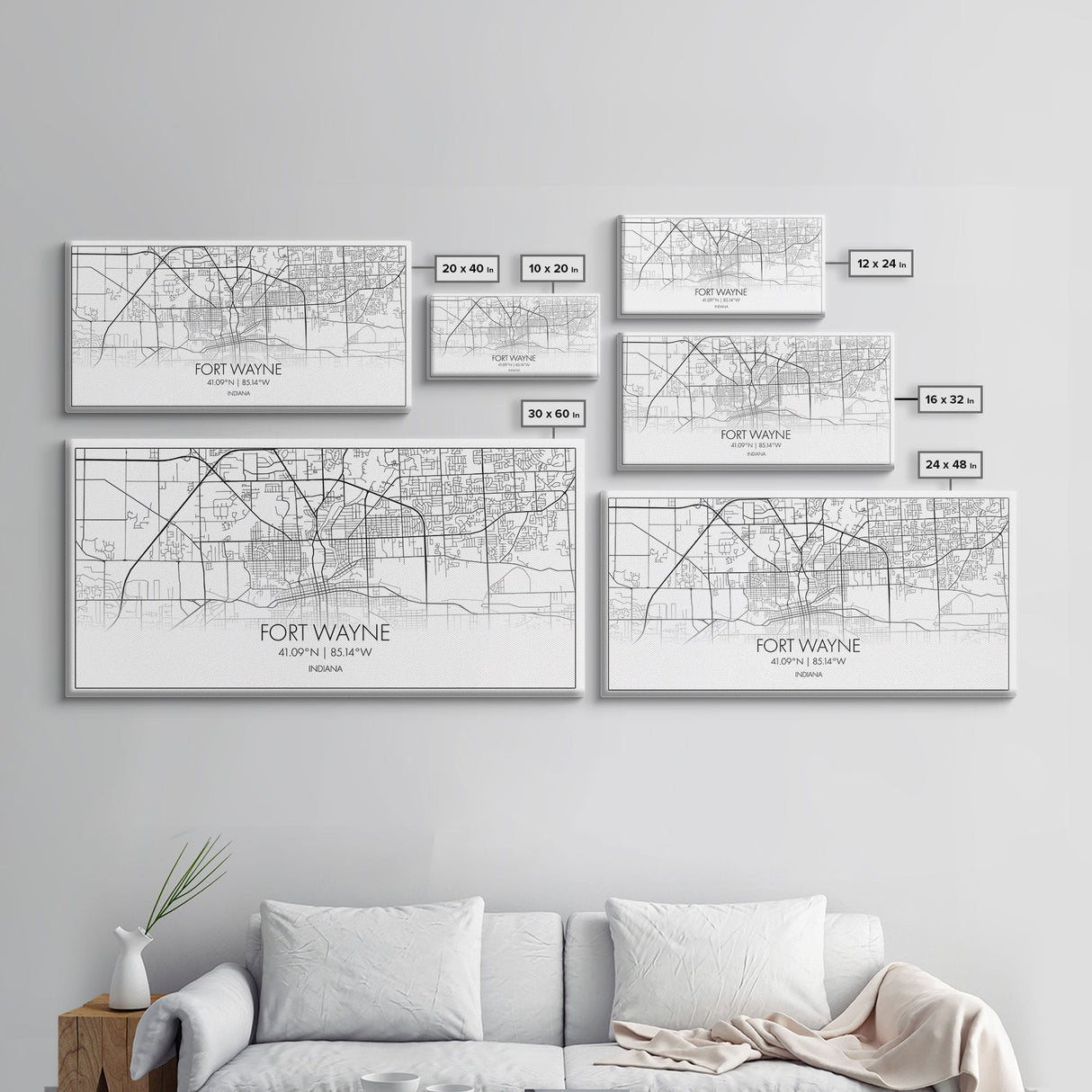 Fort Wayne Map, Nevada Map, Map Art, Minimalist Art, Wall Art, Canvas Art, Moving Gifts, Pool Room Décor, Bar Wall Art, Rustic Home Décor