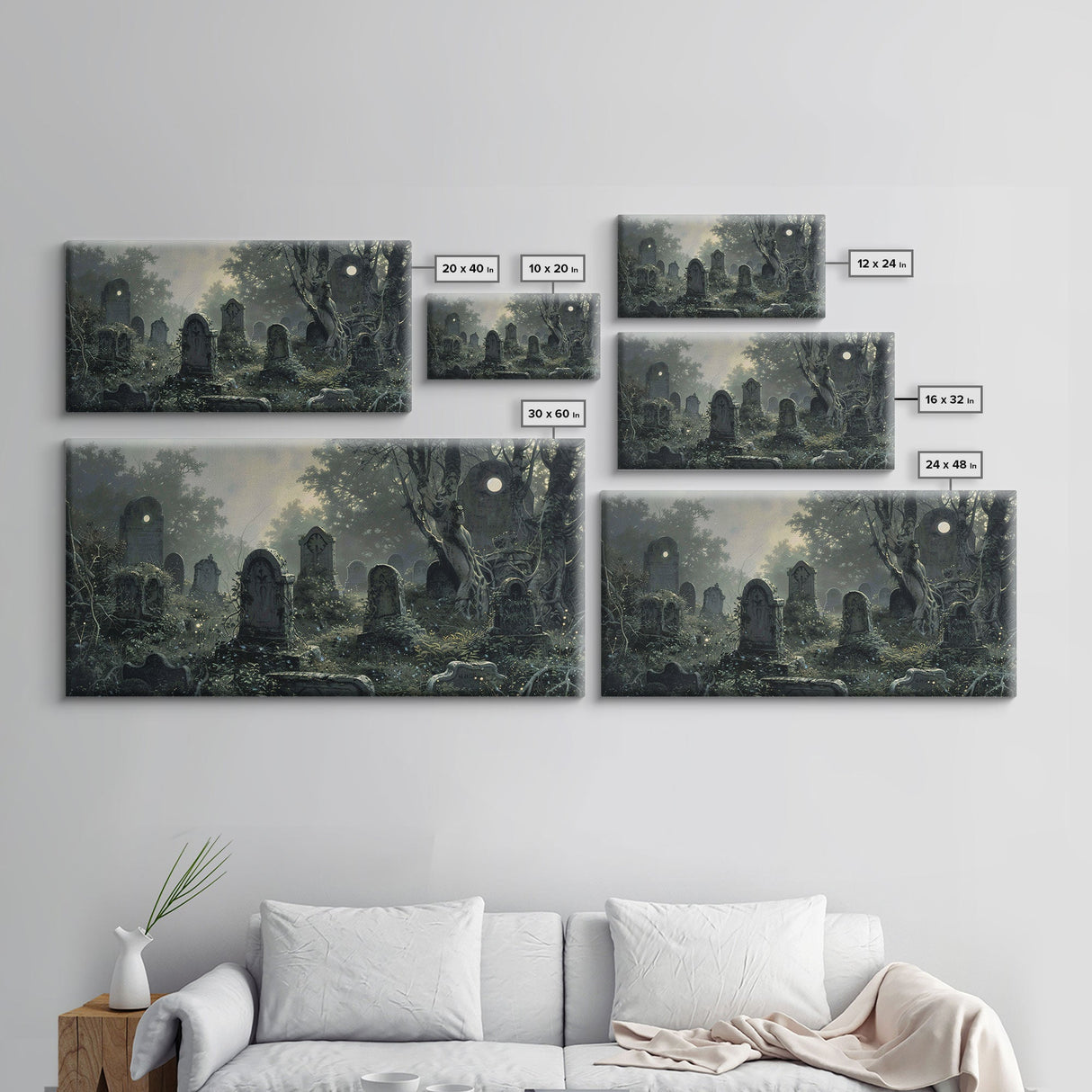 Dark Academia Wall Art, Framed Canvas Print, Spooky Halloween Wall Art, Halloween Wall Decor, Spooky Vibes, Victorian Oil Painting