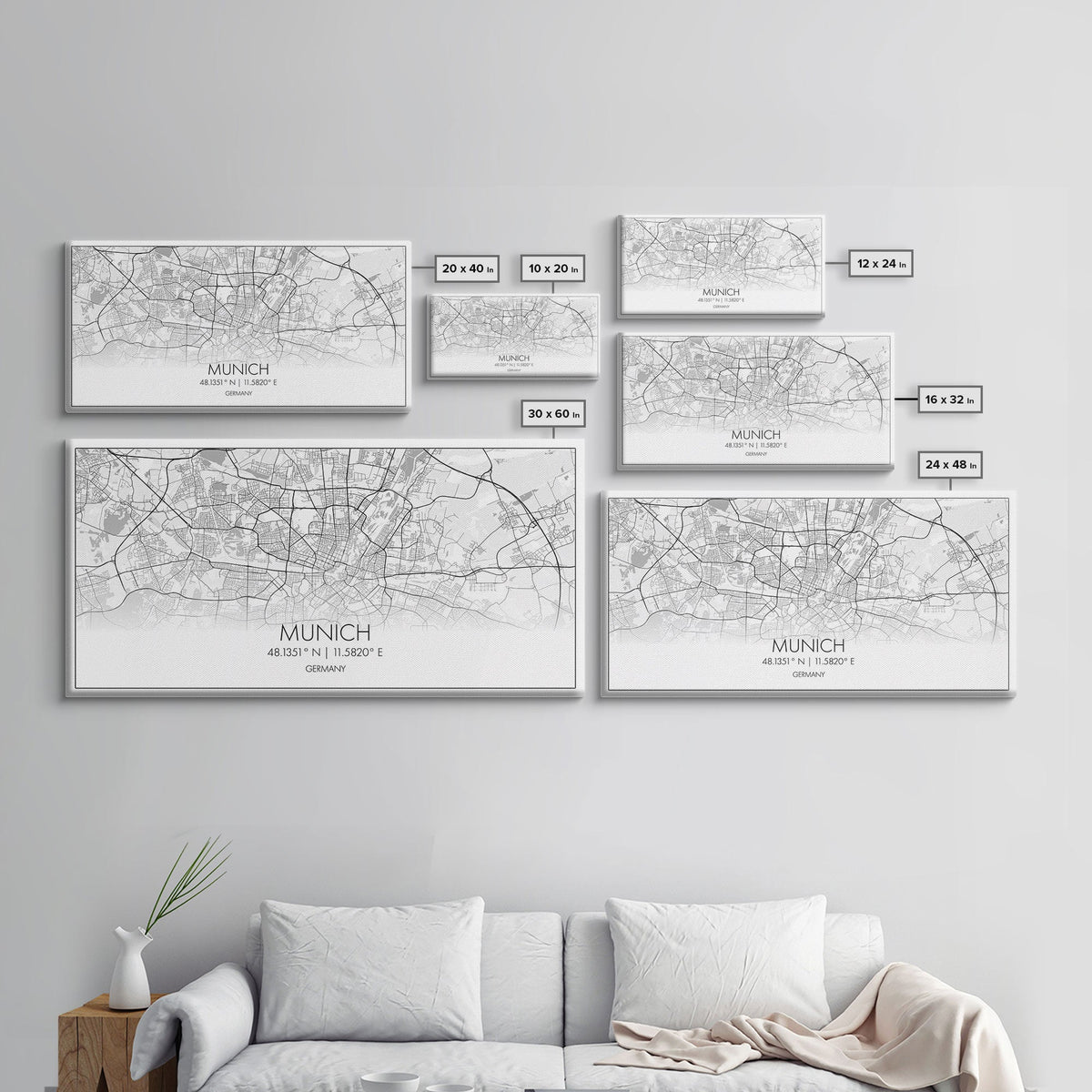Munich City Map, Germany Map, Map Art, Minimalist Wall Art, Wall Art, Canvas Art, Gift For Men, European Wall Art, Family Wall Art, Prints