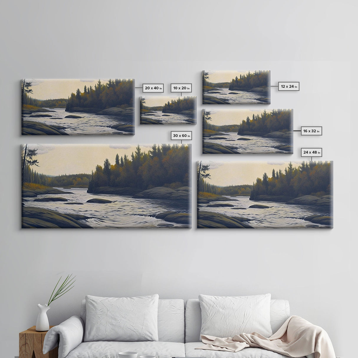 Landscape wall art, Vintage art, Antique landscape painting, Landscape print, Vintage Style Art, Panoramic art, Calm valley, Farm artwork