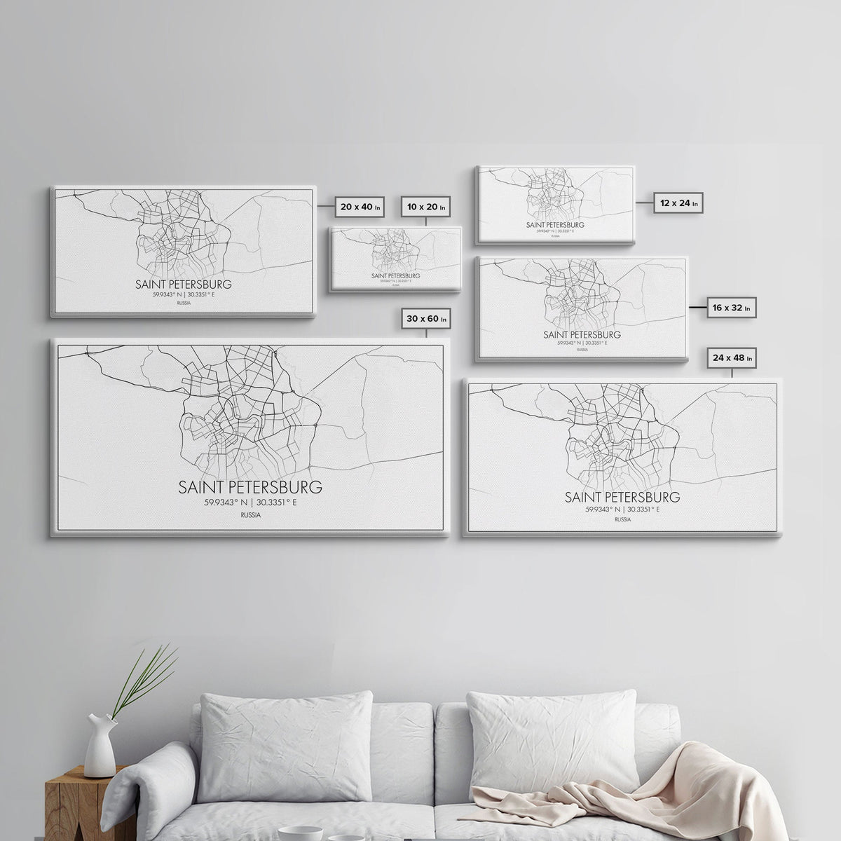 Saint Petersburgh City Map, Russia Art, Map Print, Minimalist Wall Art, Wall Art, Canvas Art, European Wall Art, Home Décor Prints, Office