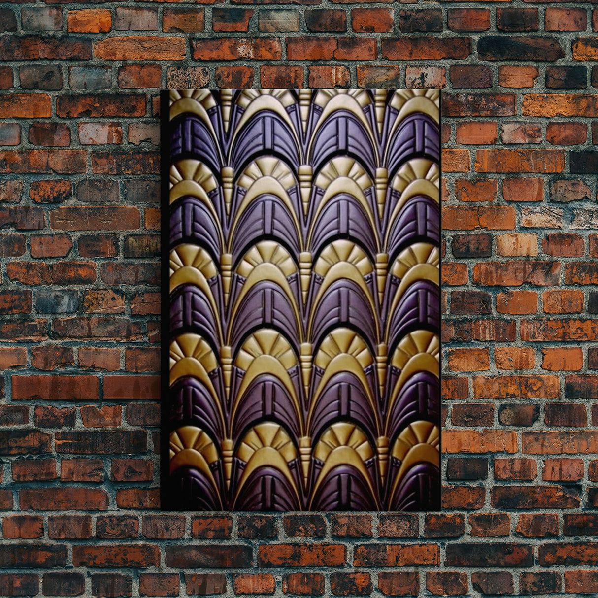 Midcentury Modern Wall art, Framed Canvas Print, Art Deco, Canvas Wall art, Purple colors art, 1930s Style Art, guest room decor, Wall art