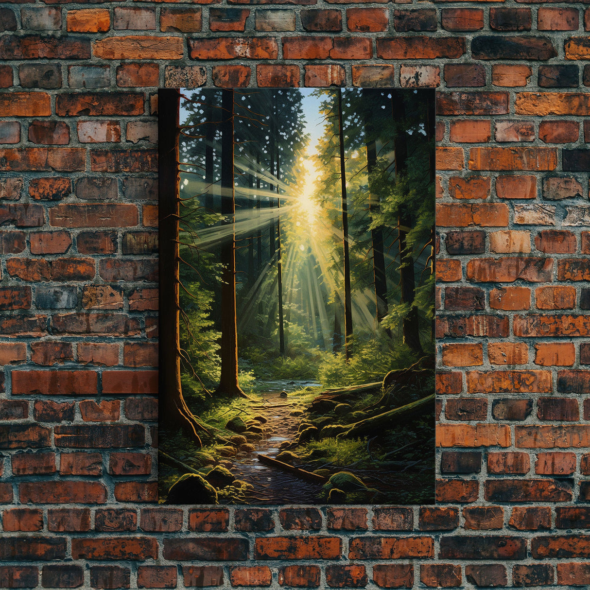Forest Wall Print, Trees Art Print, Sunset Canvas Print, Wall Art, Vertical Art, Landscape Print, Gift For Boss, College Dorm Decor