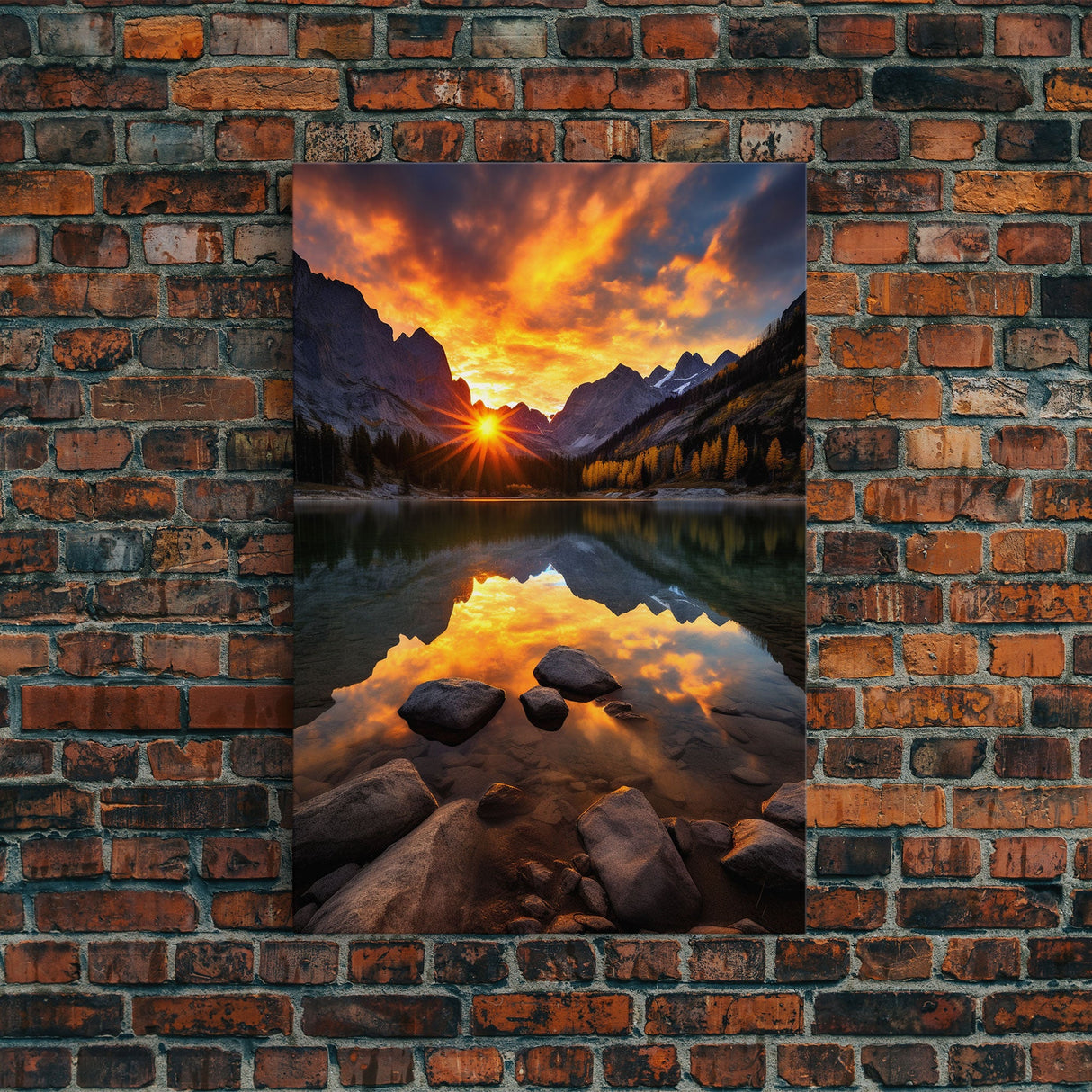 Lake Wall Art, Landscape Print, Nature Wall Art, Trees Wall Art, Canvas Print, Wall Art, Vertical Art, Congratulations Gift, Above Bed Art