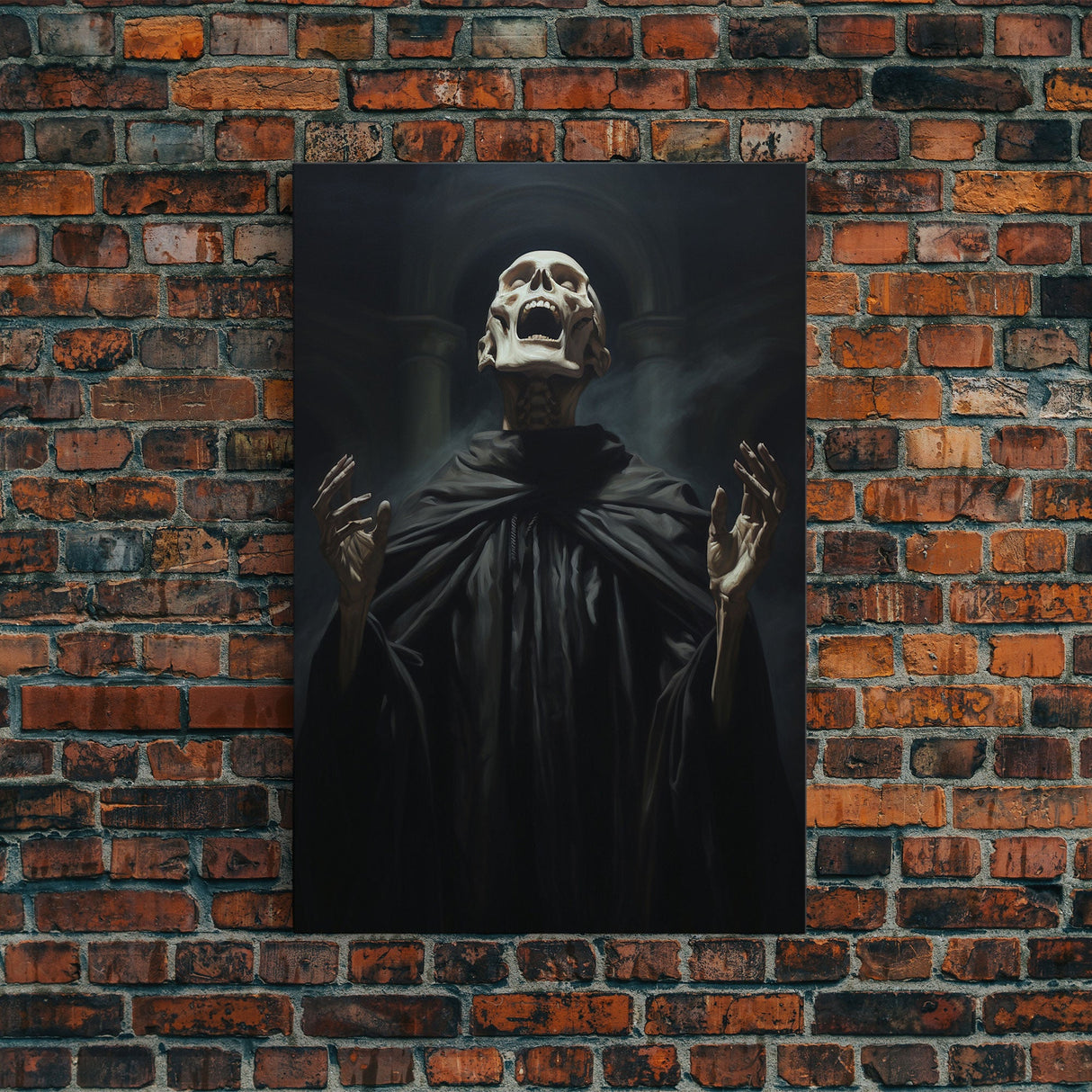 Macabre Decor, Framed Canvas Print, Halloween Wall Art, The Haunted Opera Singer, Dark Academia, Gothic Halloween Decor