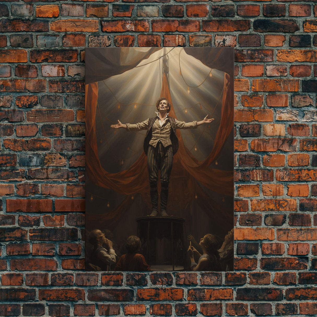 The Macabre Circus, Spooky Cursed Circus Act, Framed Canvas Print, Halloween Poster Art, Horror Prints, Victorian Circus Act