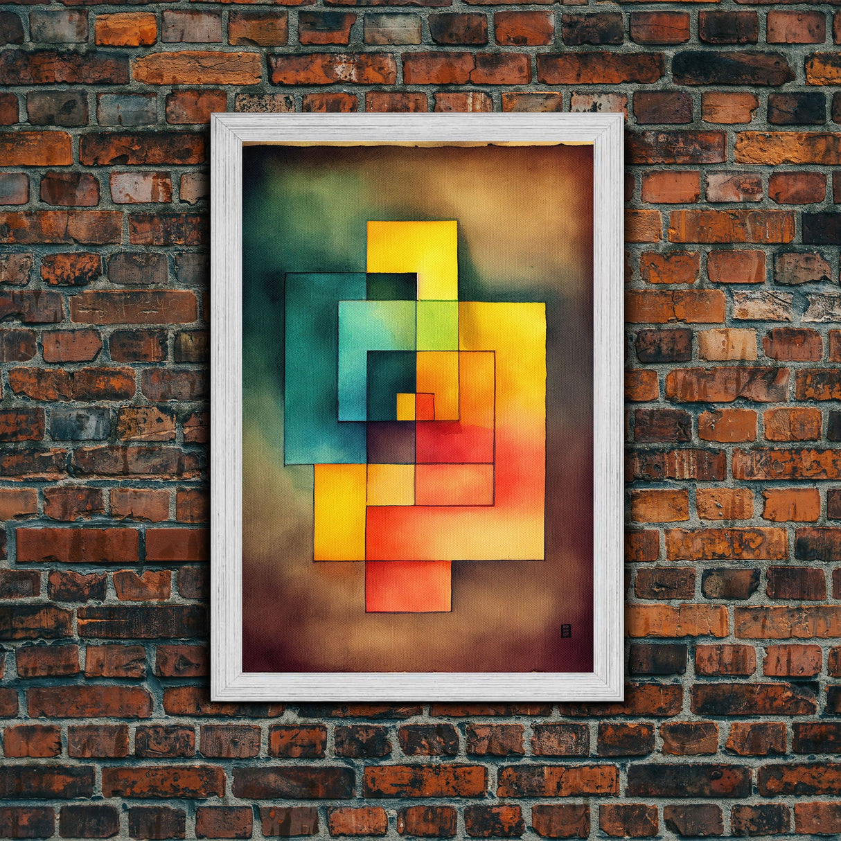 Framed Canvas Print Wall Art Set Color Blocks Abstract Shapes Illustrations Mid Century Modern Wall Art Boho Decor Abstract Wall Art