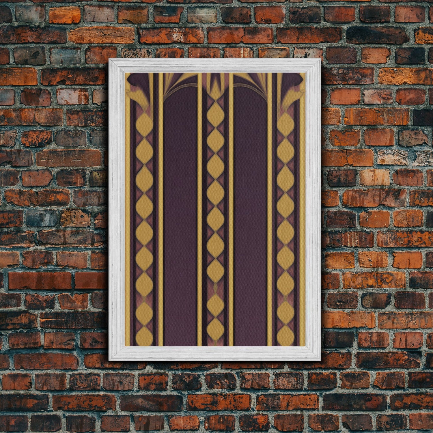 Art Deco Pattern Wall art, Framed Canvas Print, Art Deco, Canvas Wall art, Purple & gold art, Canvas wall art, Abstract art, Geometric art