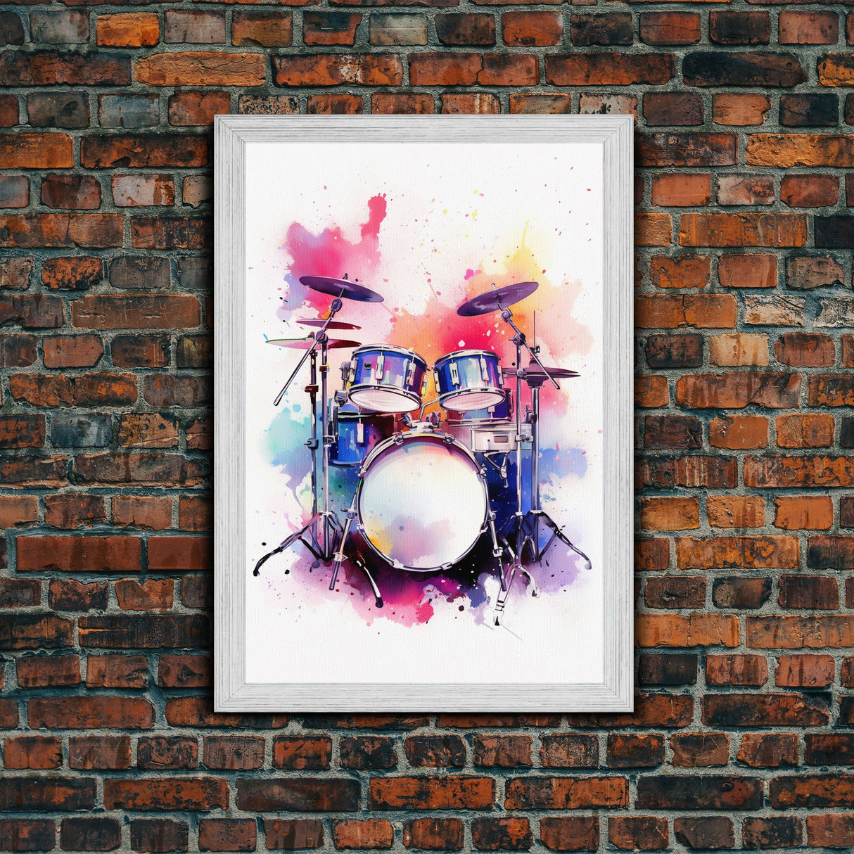 Drum Art, Gift For Drummer, Framed Canvas Print, Studio Art, Music Studio Decor, Drum Set
