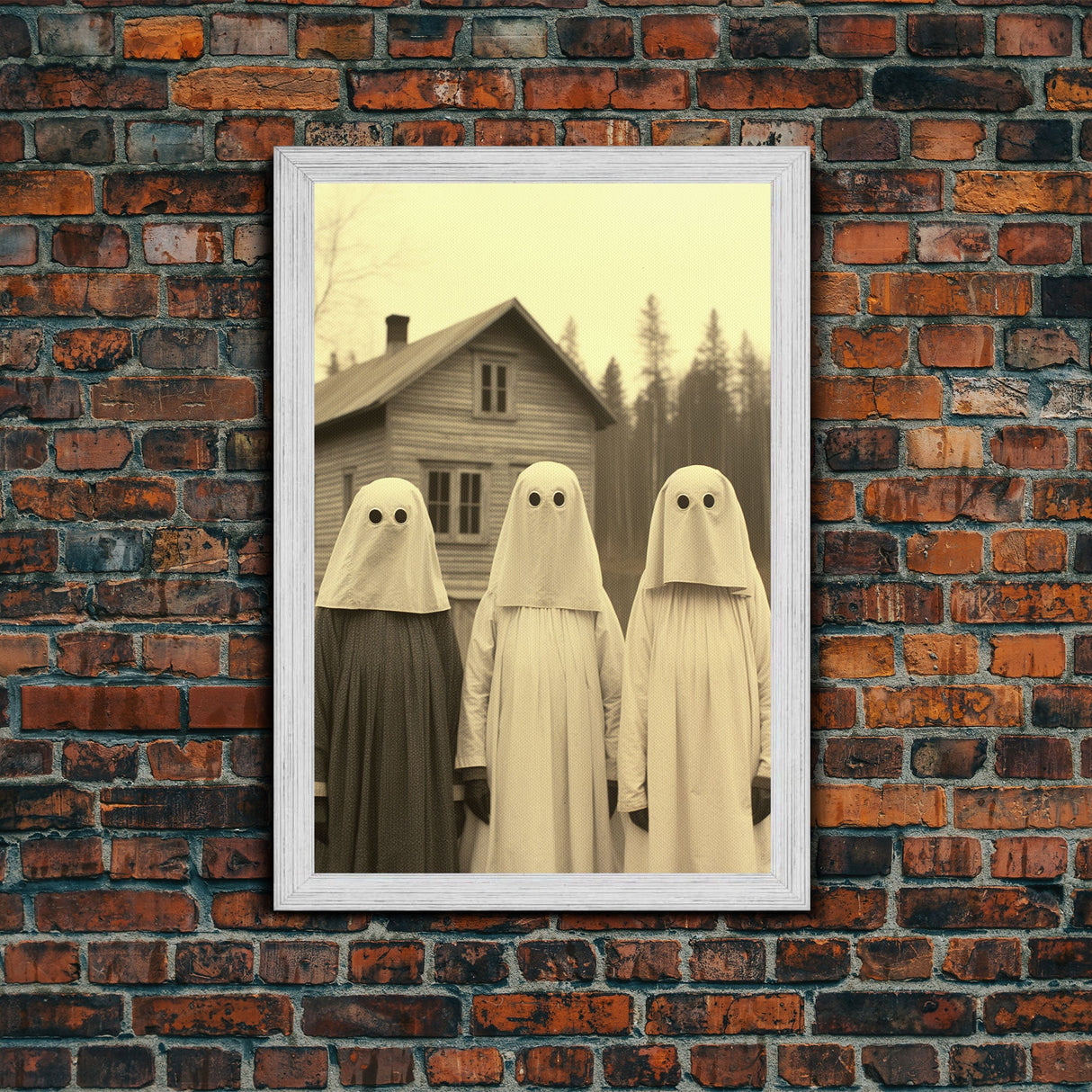 Ghost Art Print, Haunted House Art, Horror Art Print, Spooky Room Decor, Canvas Print, Wall Art, Vertical Print, Home Decor, Wall Decor