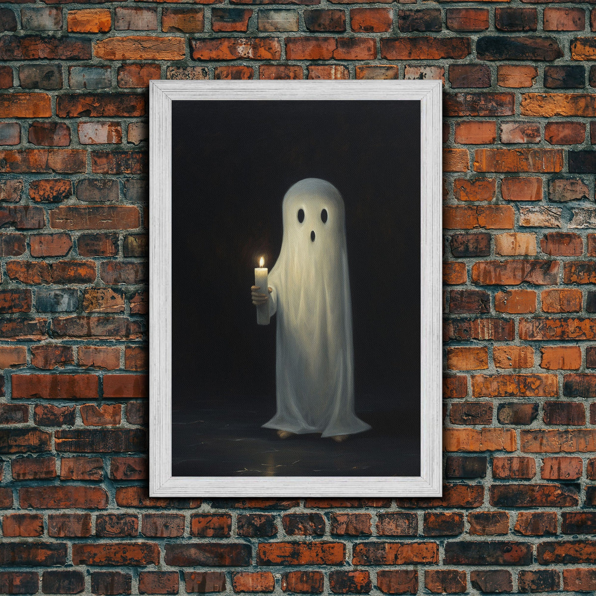 Ghost Holding A Candle Halloween Decor, Art Canvas Print, Spooky Ghost Wall Art, Fall Decor, Halloween wall decor, Funny Halloween Art