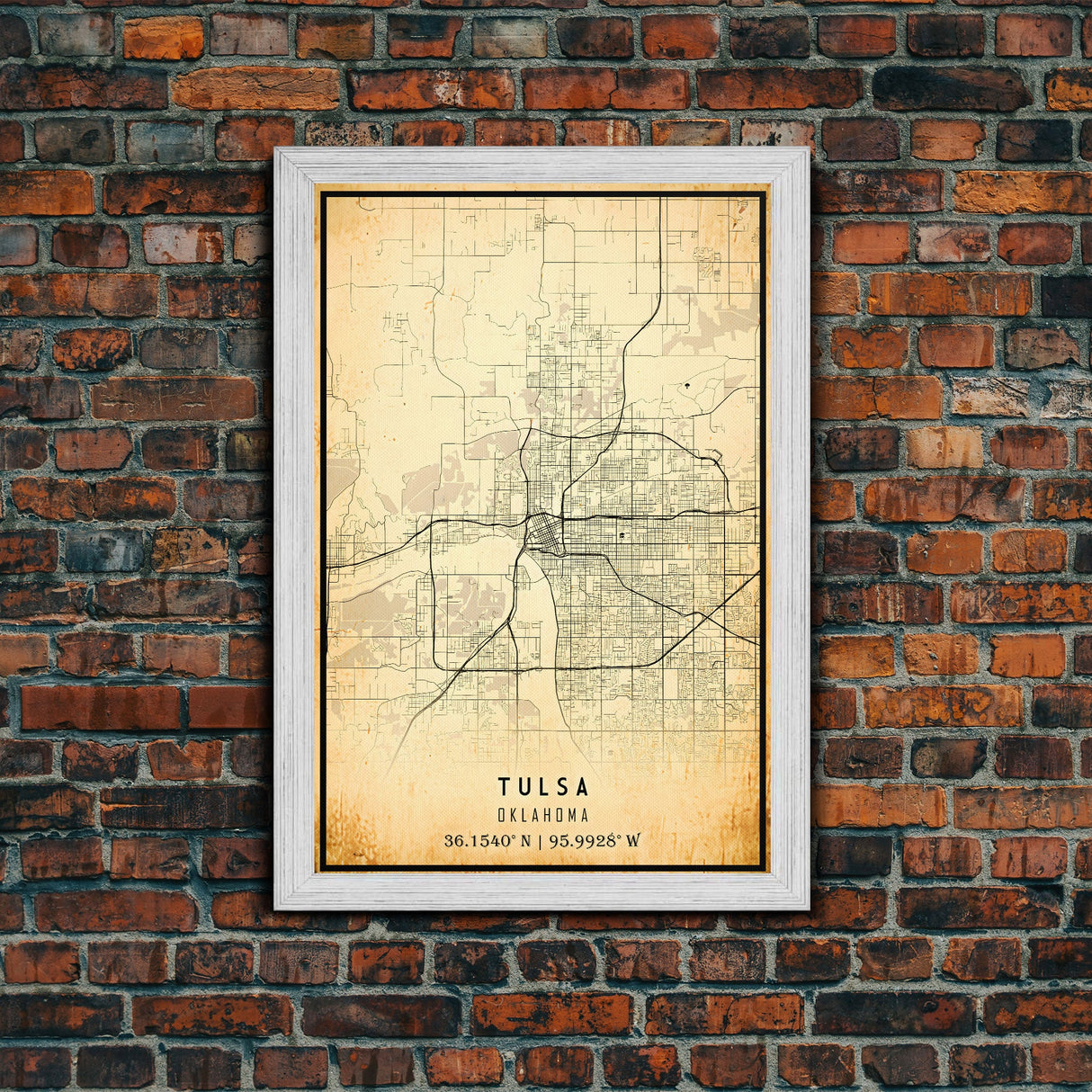 Tulsa Map Art - Oklahoma - Custom Tulsa City Streets Map Print - University of Tulsa - Home Office Decor Tulsa Map Decor Oklahoma Wall Art
