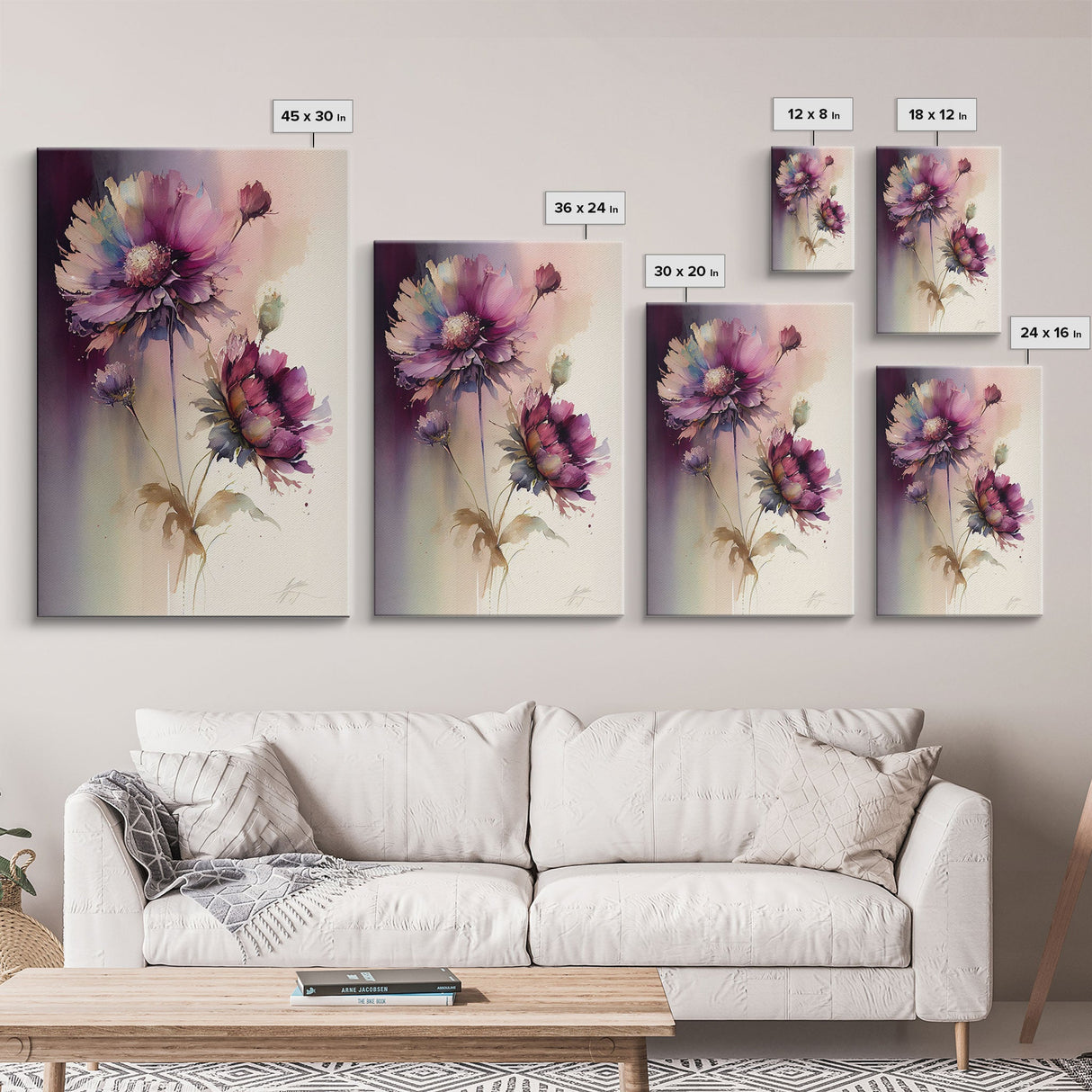 Vintage Style Framed Canvas Art // Vintage Floral Print // Vintage White Roses Painting // Still Life Botanical Farmhouse print // Flower